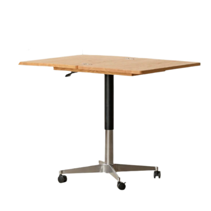 Solid Oak Wood Lift-Top Modern Coffee Table - Adjustable Height for Living Room, Home Office, and Small Spaces