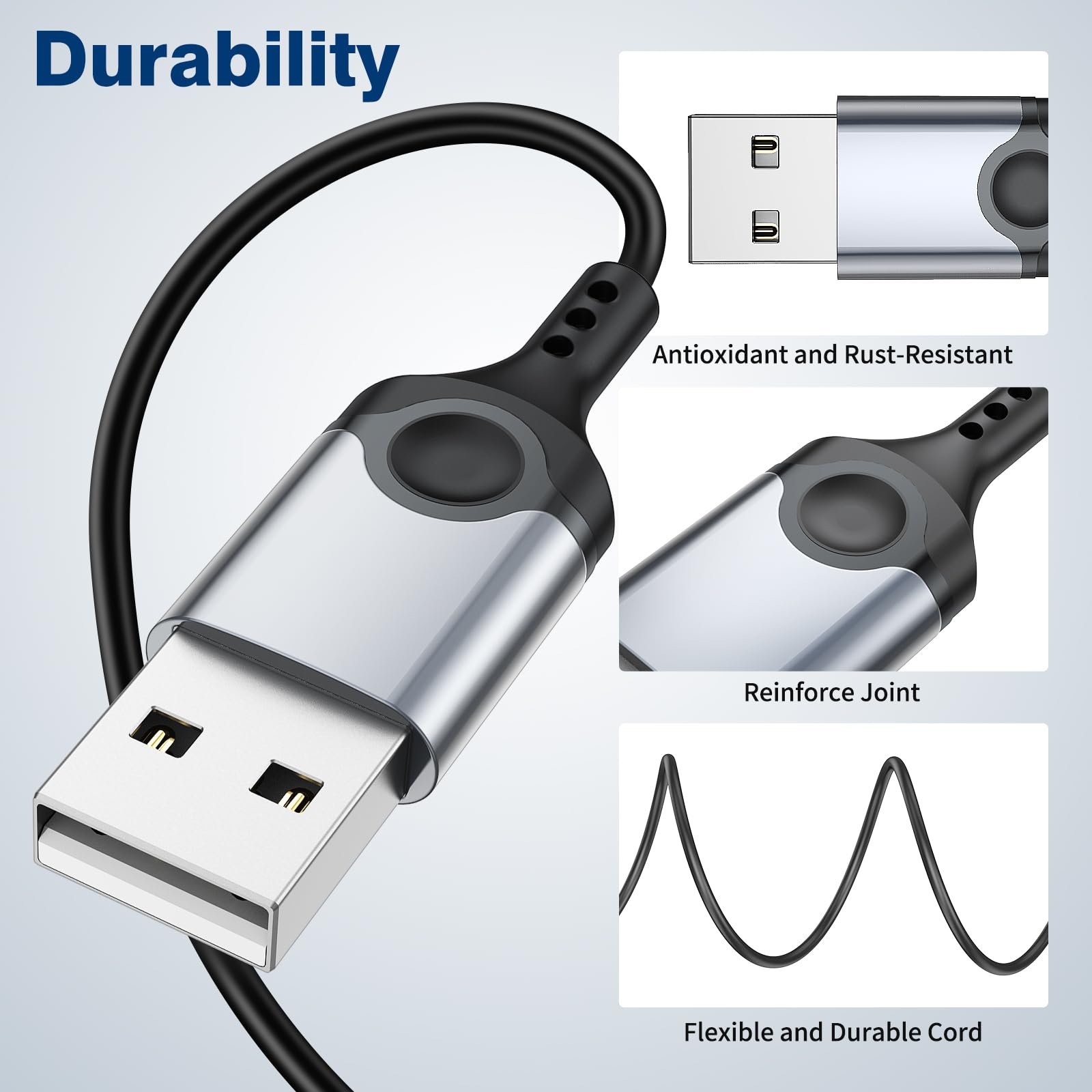 ACANDYA USB Computer Headset with Microphone, 7.5FT Long Cord In-Ear Magnetic Earbuds for PC, Laptop, Desktop, Notebook - Ideal for Office Work, Live Broadcasting, Gaming, and Online Meetings