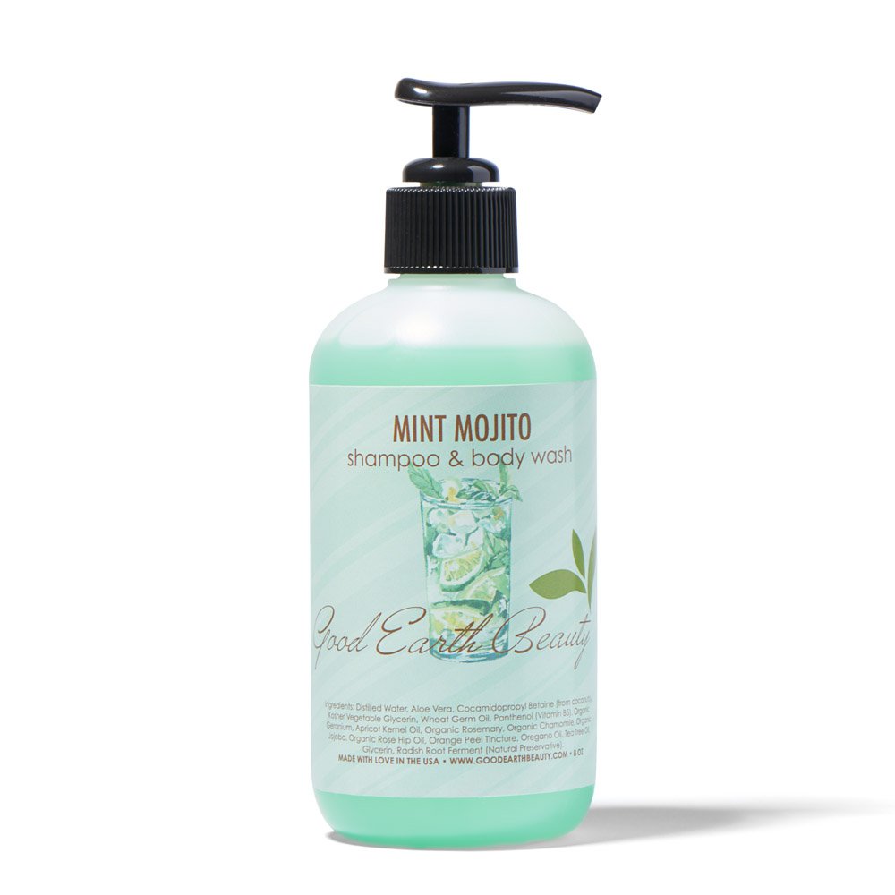Refreshing Mint Mojito Shampoo & Body Wash - 8oz Pump Bottle for Men & Women - Hydrating & Invigorating Hair & Skin Care - Perfect for Gym, Travel & Daily Use