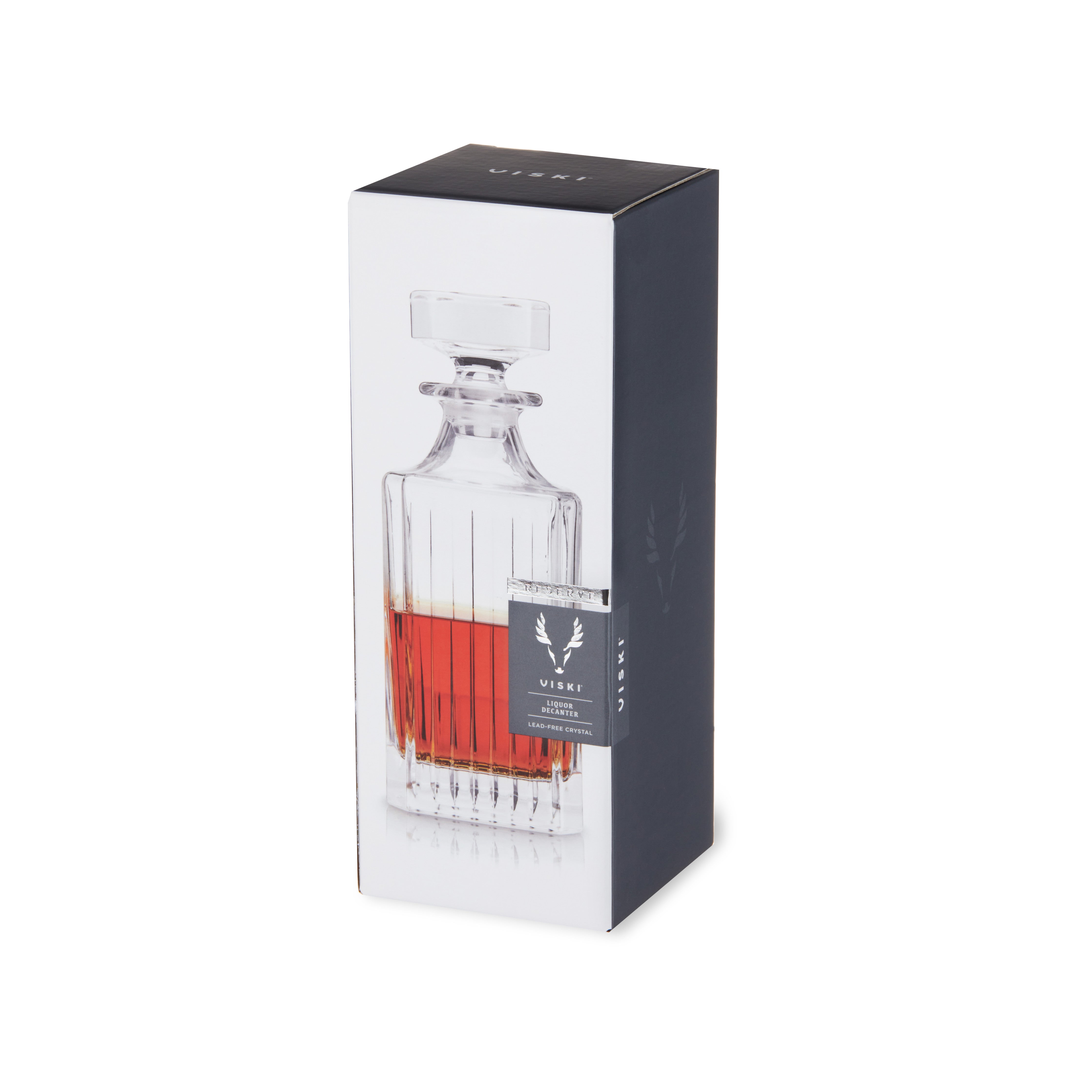 Premium Reserve Milo Crystal Liquor Decanter Set - Elegant Whiskey & Bourbon Decanter with Stopper - Perfect for Home Bar, Gift Giving & Entertaining