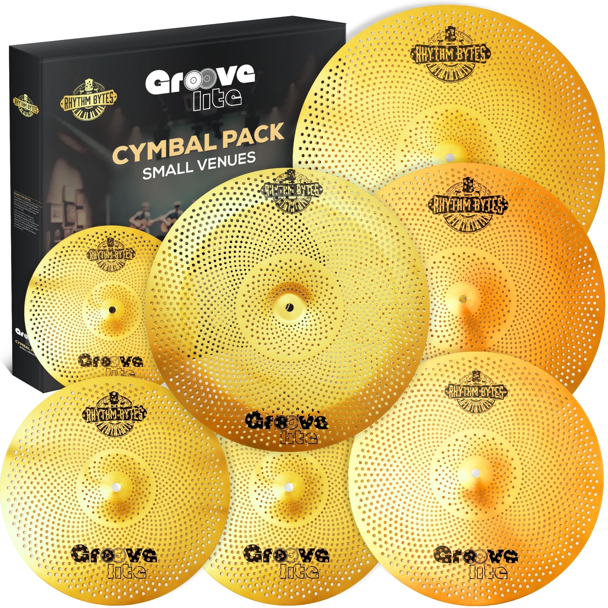 Groove Lite 7-Piece Drum Cymbal Set - 14