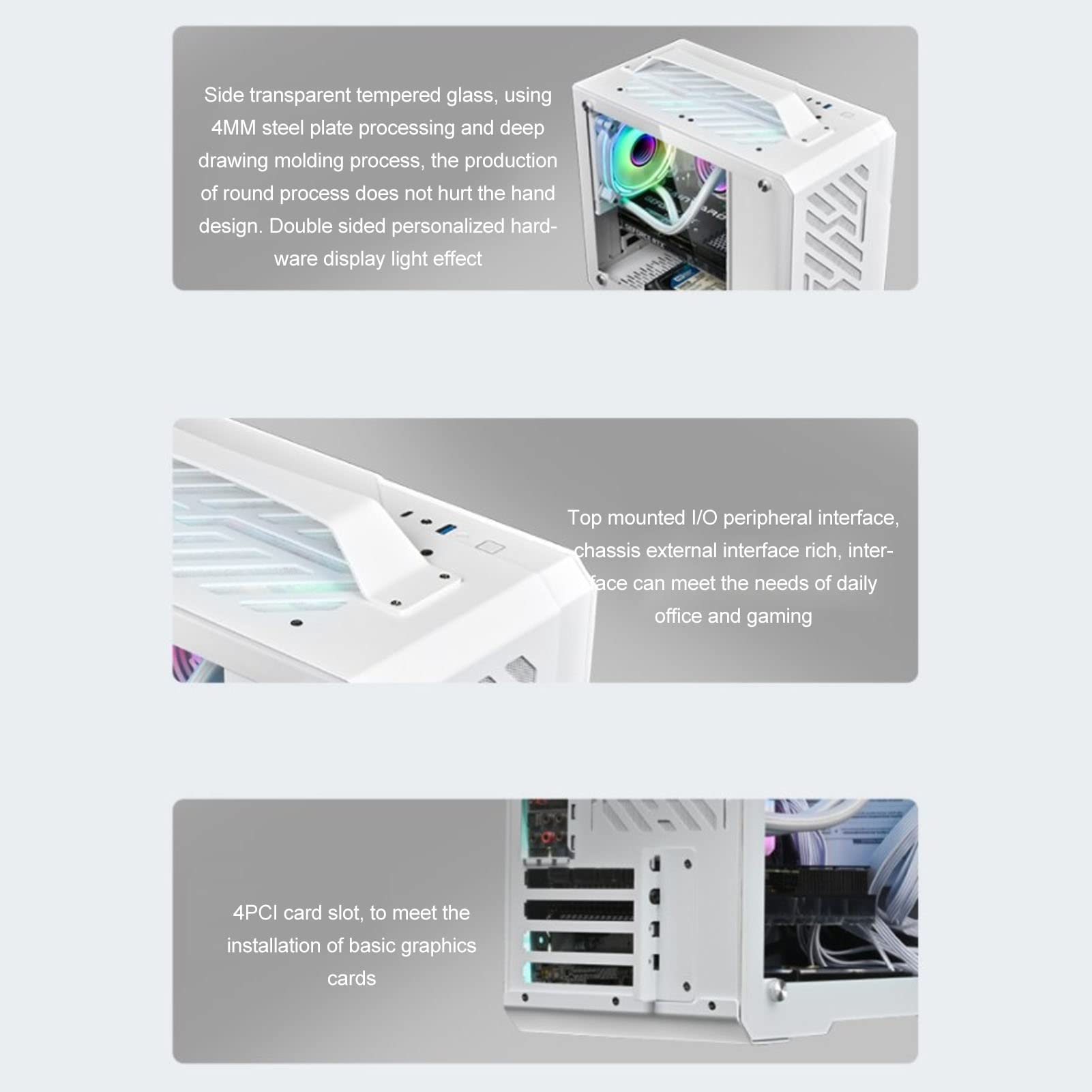 Portable Transparent Mini PC Case - Compact ATX/Micro ATX/Mini ITX Computer Tower Case with Side Panel Window | Perfect for Gaming, Home Office & Small Space Setups