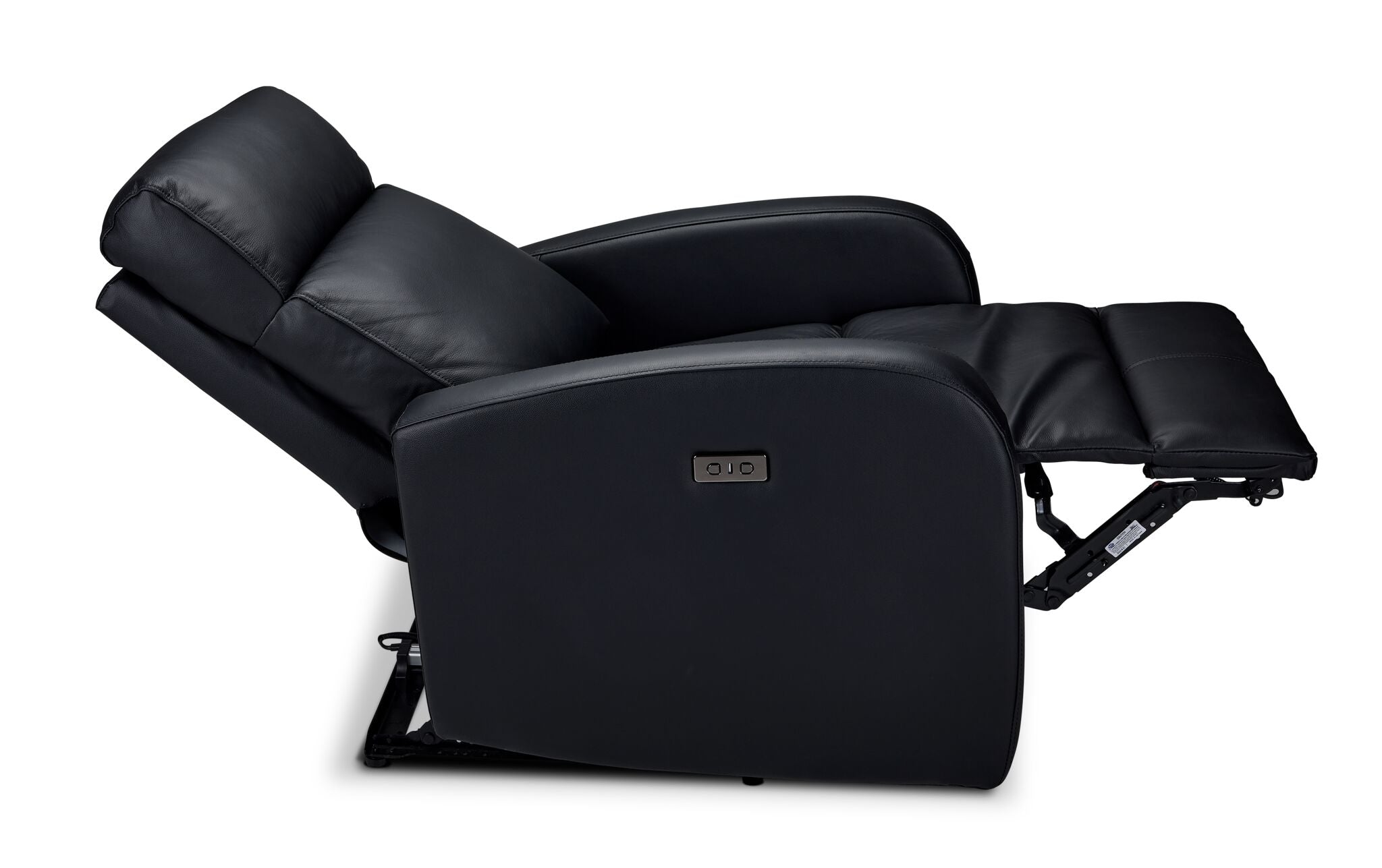 Cole Leather Power Recliner - Black | Electric Adjustable Reclining Chair with USB Charging Port | Perfect for Living Room, Home Theater & Office Relaxation