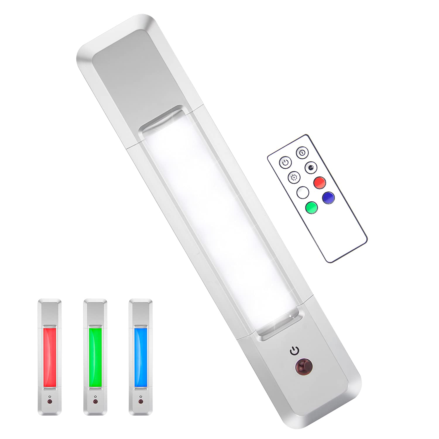 BIGMONAT Under Cabinet LED Lights - 4 Color Changing, Remote Control, Battery Powered, Stick-On Bar Light with Dimmable Brightness & Timer for Kitchen, Closet, Counter, Shelf, Stairs - Perfect for Nighttime Use, Accent Lighting, and Small Spaces