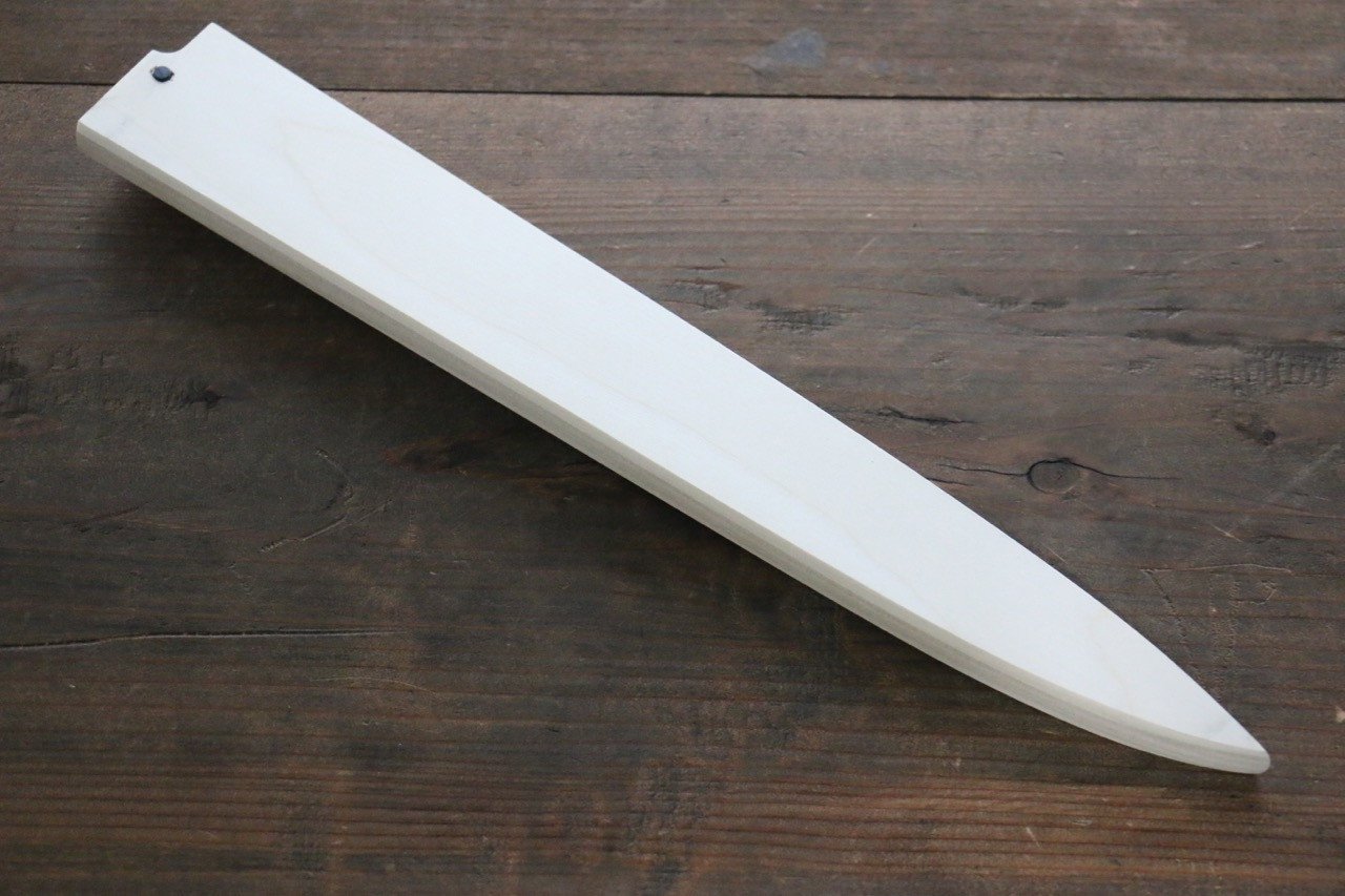 Premium Magnolia Saya Sheath for Yanagiba Sashimi Knife - 270mm Handcrafted Wooden Scabbard with Plywood Pin | Perfect for Japanese Chefs, Sushi Restaurants & Knife Collectors