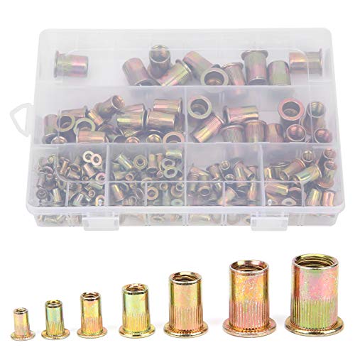 220 Pcs Galvanized Rivet Nut Set - Heavy Duty DIY Fastener Kit for Metalworking, Automotive & Industrial Applications | Workshop & Hardware Supplies