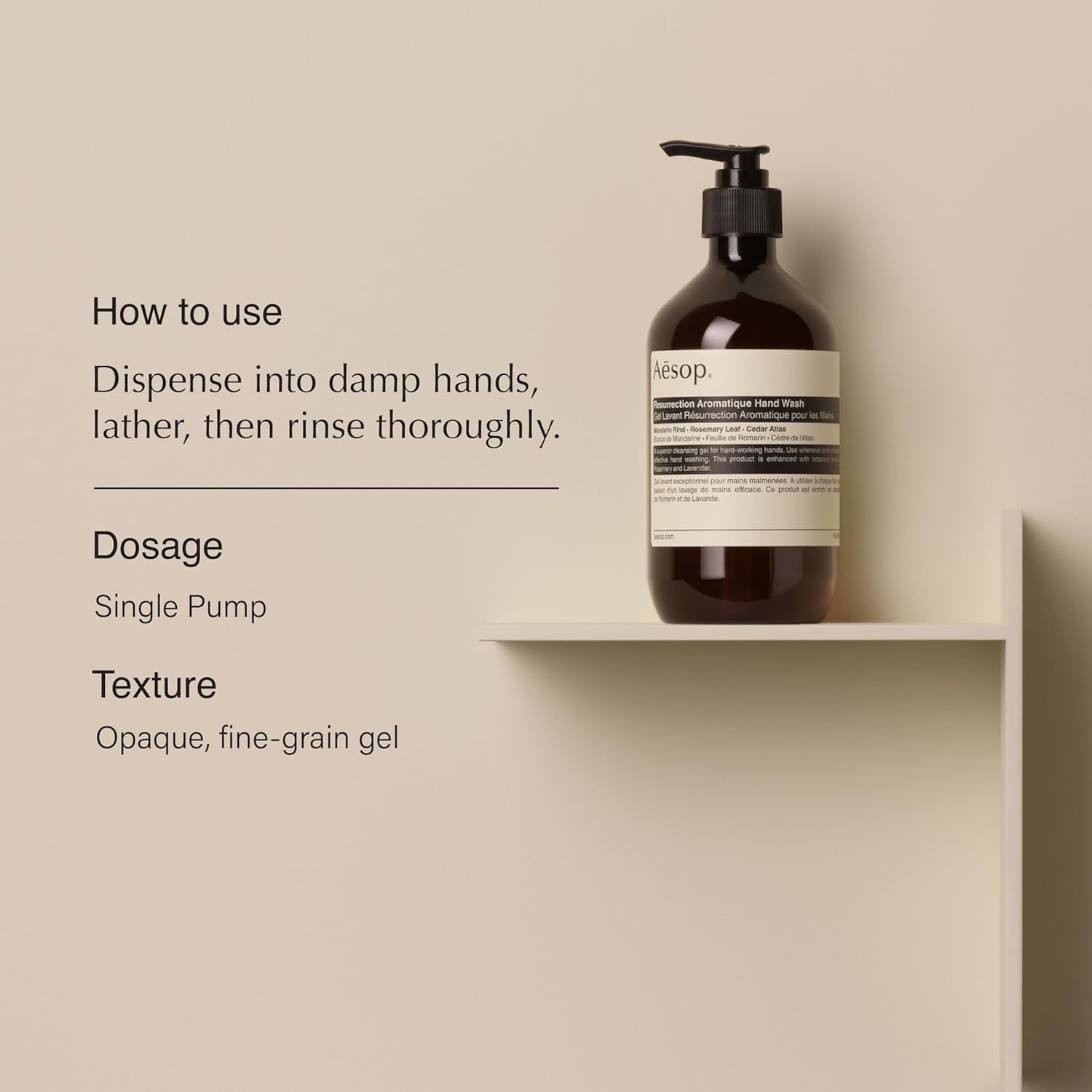 Aesop Resurrection Aromatique Hand Wash + Refill Set - 16.9oz (500mL) x 2 | Natural Hand Cleanser with Orange, Rosemary & Lavender Essential Oils | Gentle for Dry Skin | Perfect for Home, Kitchen & Bathroom Sink