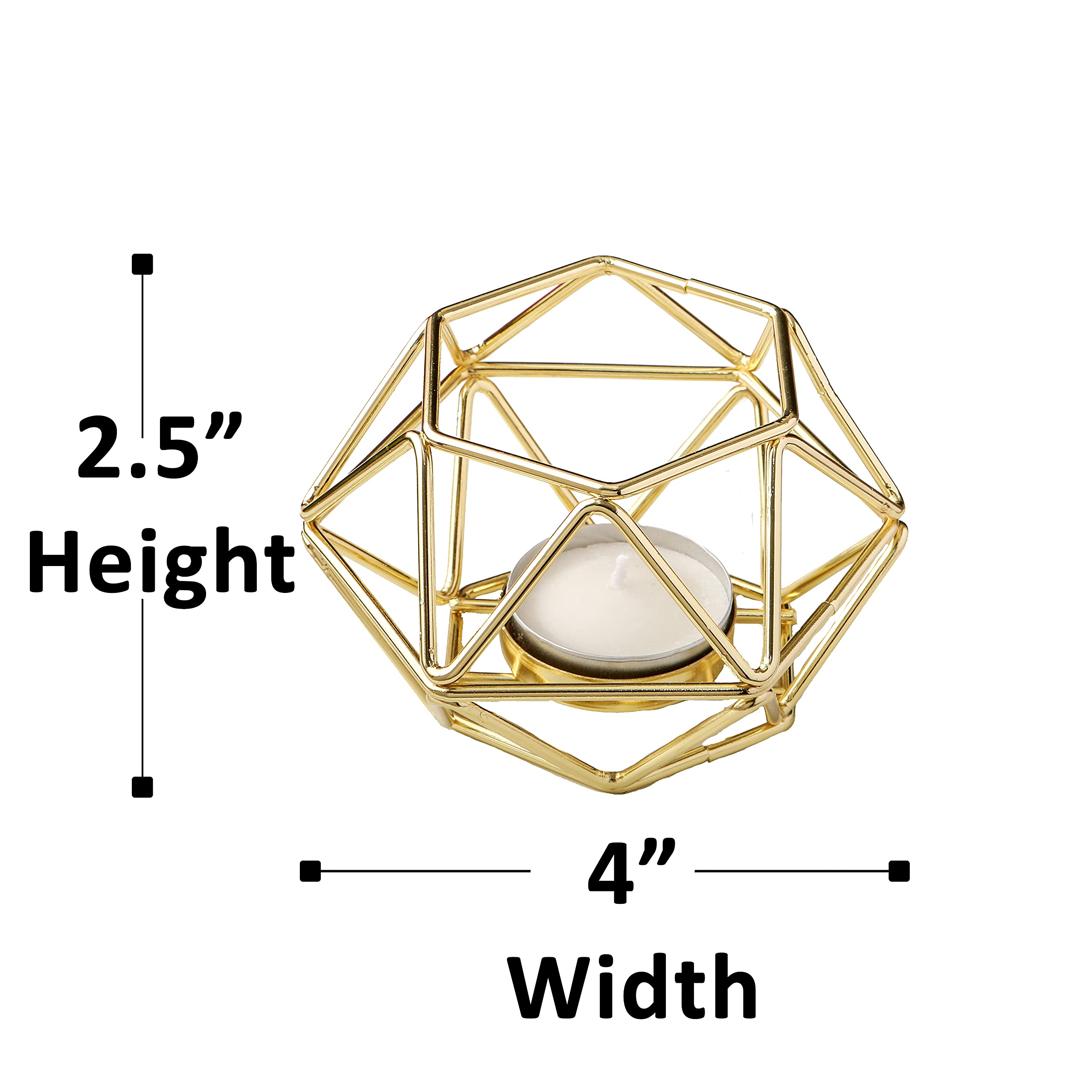 Gold Hexagon Geometric Tea Light Candle Holders - Set of 30 for Wedding, Baby Shower & Bridal Party Favors - Elegant Table Decor for Special Occasions