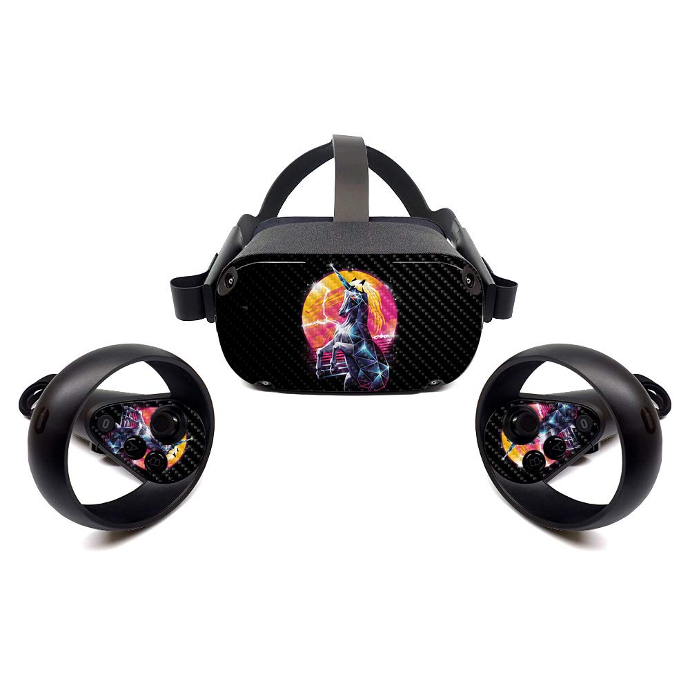 Premium Carbon Fiber Skin for Oculus Quest - Unicorn Design | Protective & Durable Textured Cover | Easy to Apply & Remove | Made in USA | Perfect for Gaming Protection & Style Customization