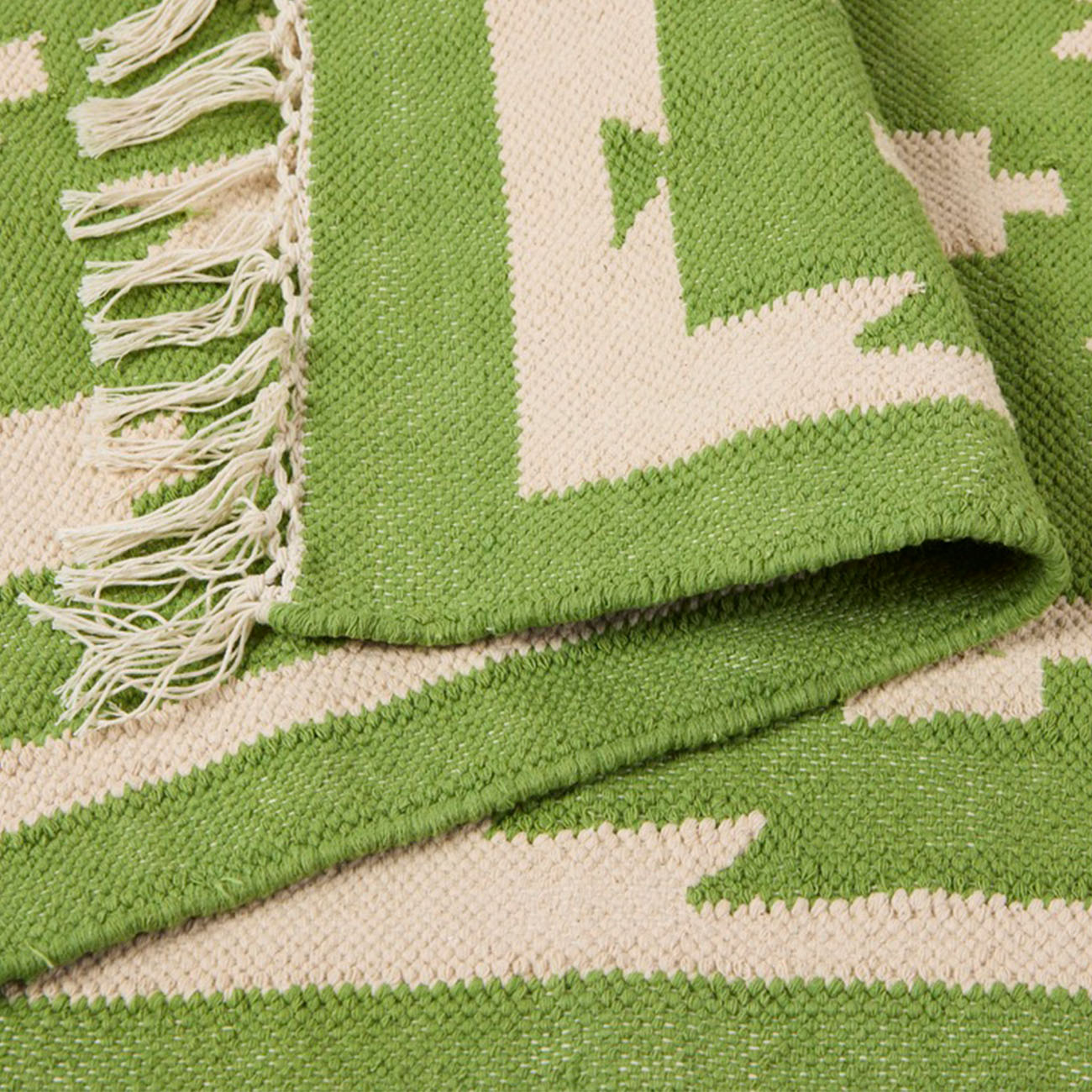 Chunky Cotton Rug in Spring Green - Soft and Durable for Living Room, Bedroom, or Nursery Decor