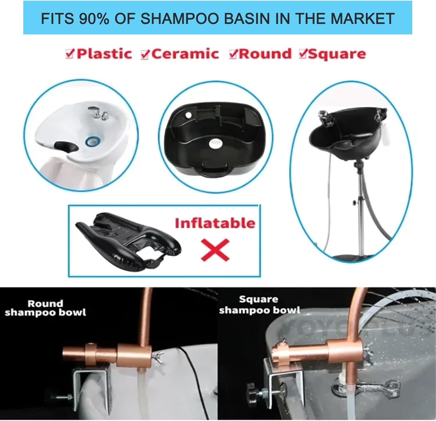 Japanese Style Head Spa Water Circulation Rack - Portable Shampoo Waterfall Faucet for Barber & Beauty Salon - Head Care Fumigation Spa Equipment - Perfect for Shower Shampoo Bed Accessories & Relaxing Scalp Massage Treatments