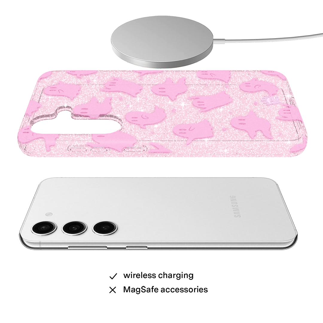Pink Glitter Samsung Phone Case - Sparkly Protective Cover for Samsung Galaxy S23/S22/S21 - Perfect for Parties, Gifts & Everyday Use