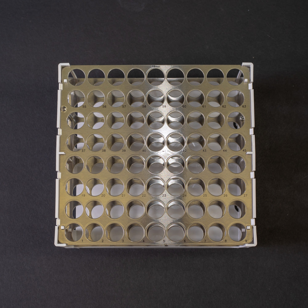 Foxy® R1 & R2 Tube Rack - Holds 72 Tubes (18mm Diameter) - Lab Organization & Storage Solution for Test Tubes, Centrifuge Tubes & Sample Vials - Perfect for Laboratories, Clinics & Research Facilities