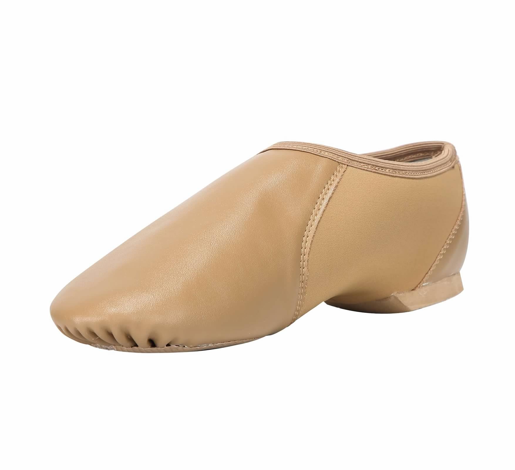 Linodes PU Leather Jazz Shoes for Girls & Boys - Slip On Dance Shoes with Circle Elastic - Toddler/Little Kid/Big Kid Sizes - Perfect for Dance Class, Performances & Casual Wear