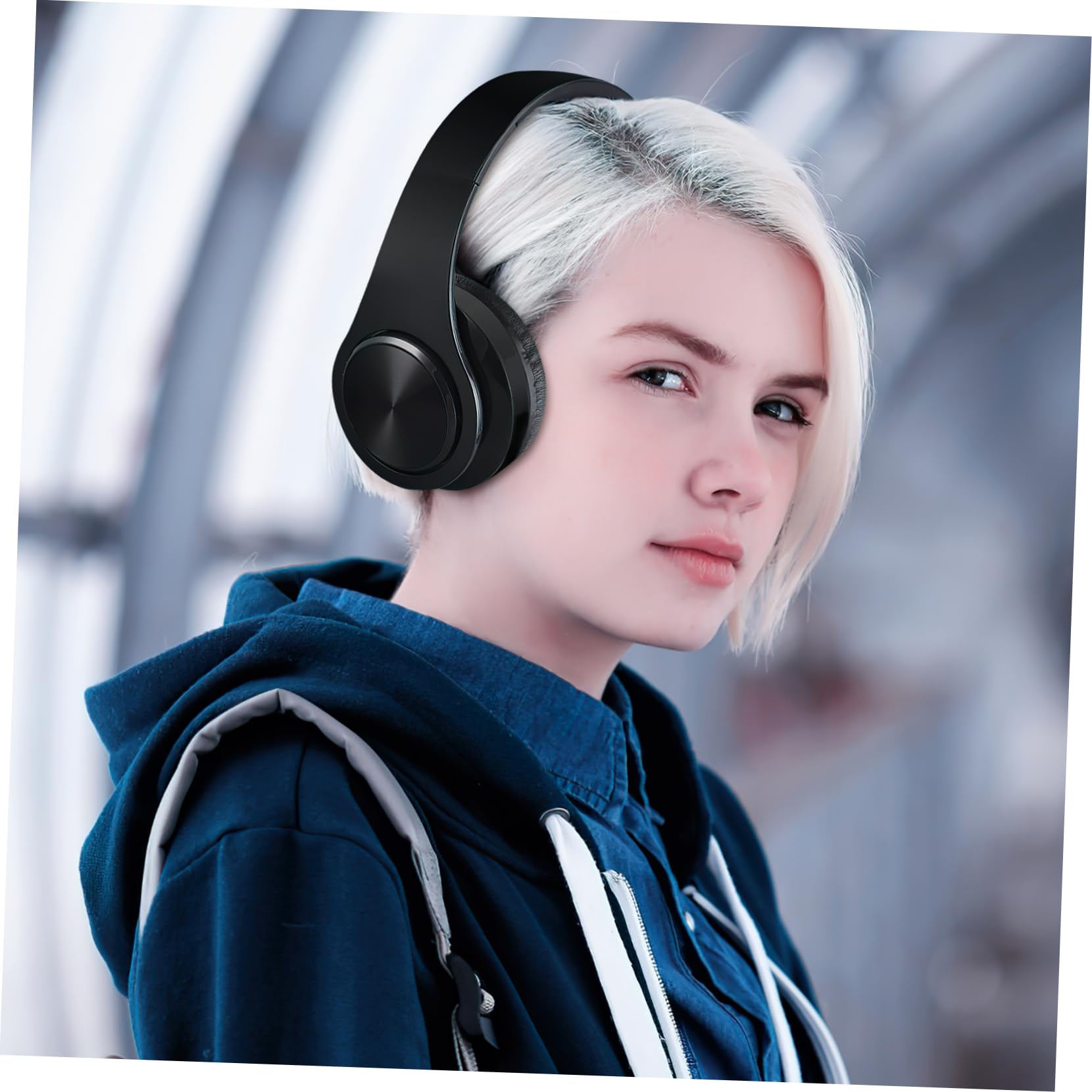 Hemobllo Wireless Over-Ear Headphones with 8 Ear Cushions - Bluetooth Stereo Headset with Noise Cancellation for Music, Gaming & Work (Ideal for Office, Travel & Home Use)