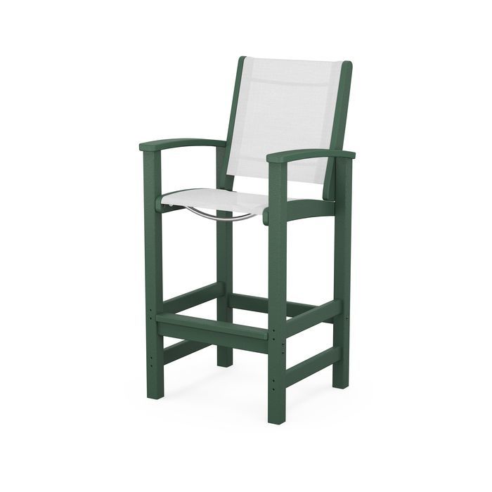 POLYWOOD Coastal Bar Chair - Outdoor & Indoor Bar Stool, Weather-Resistant, Durable, Comfortable - Perfect for Patio, Deck, Kitchen, and Poolside Use