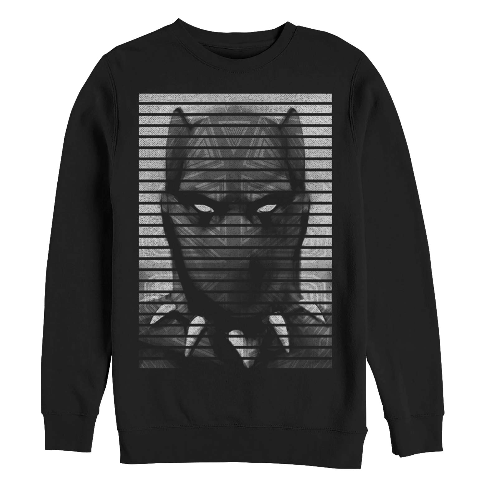 Marvel Black Panther Striped Men's Sweatshirt - Black, Medium Size | Superhero Graphic Pullover for Casual Wear & Fan Gifts