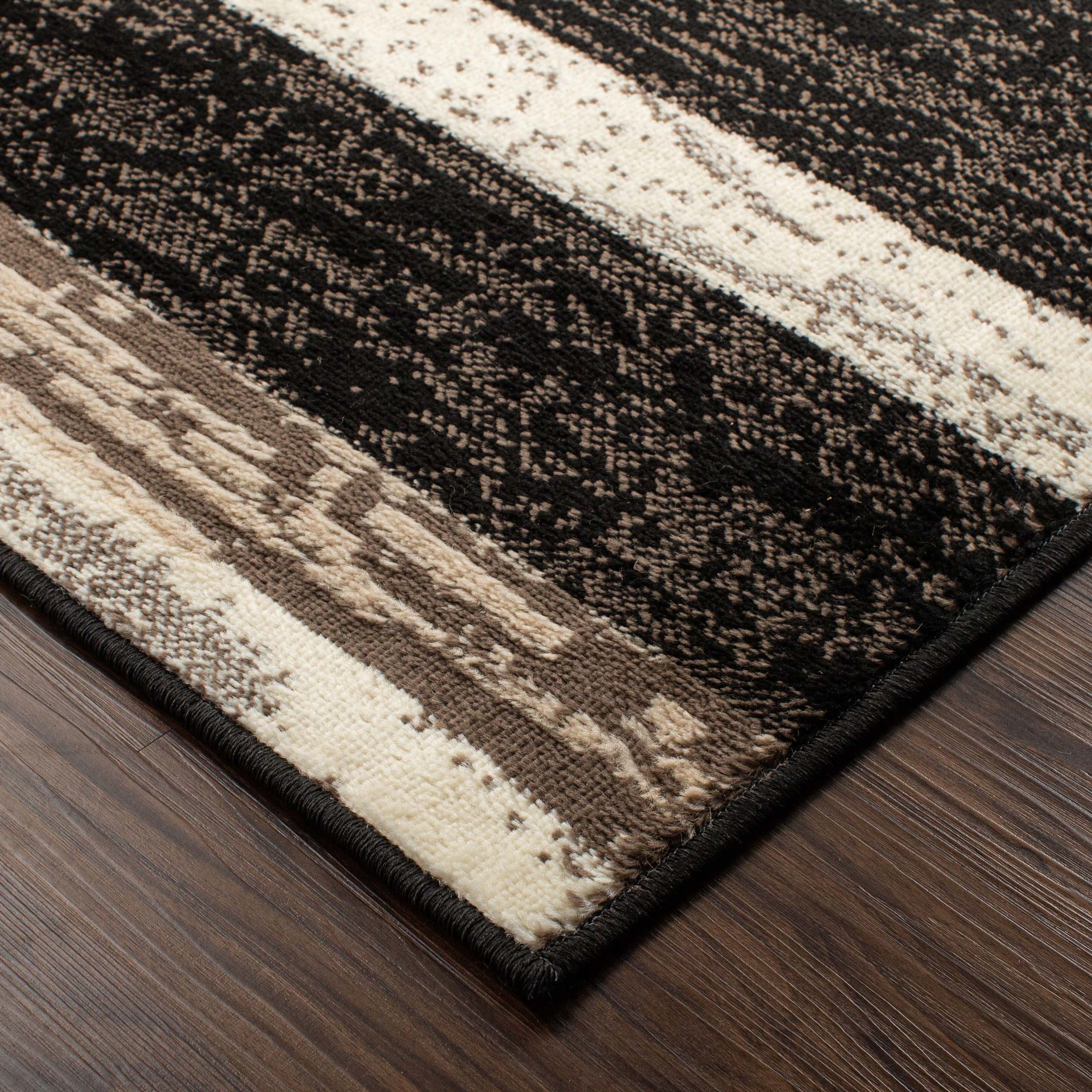 Stylish Rockwood Contemporary Geometric Patchwork Area Rug - Non-Slip Indoor Runner for Living Room, Bedroom & Office Decor