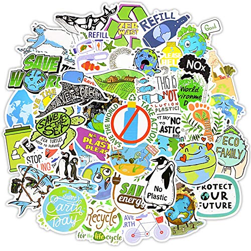 50 Pcs Eco-Friendly Stickers - Waterproof Vinyl Decals for Water Bottles, Laptops, Luggage, Cars, Bikes & Helmets | Perfect for DIY Crafts, School Projects & Personalizing Your Belongings