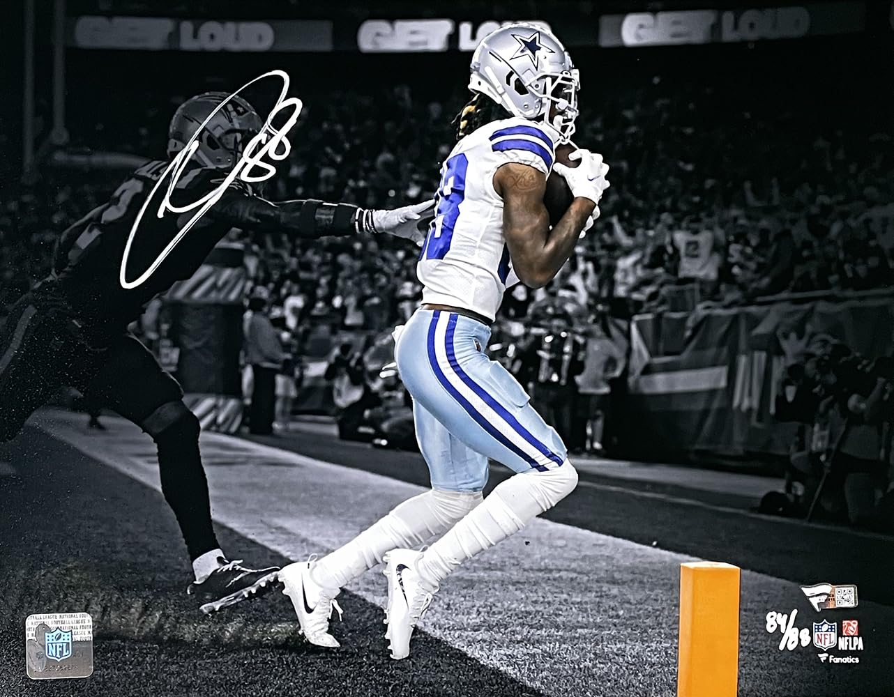 Authentic CeeDee Lamb Signed 11x14 Spotlight Photo - Limited Edition NFL Memorabilia for Dallas Cowboys Fans - Perfect for Man Cave, Sports Bar Decor & Collector's Display