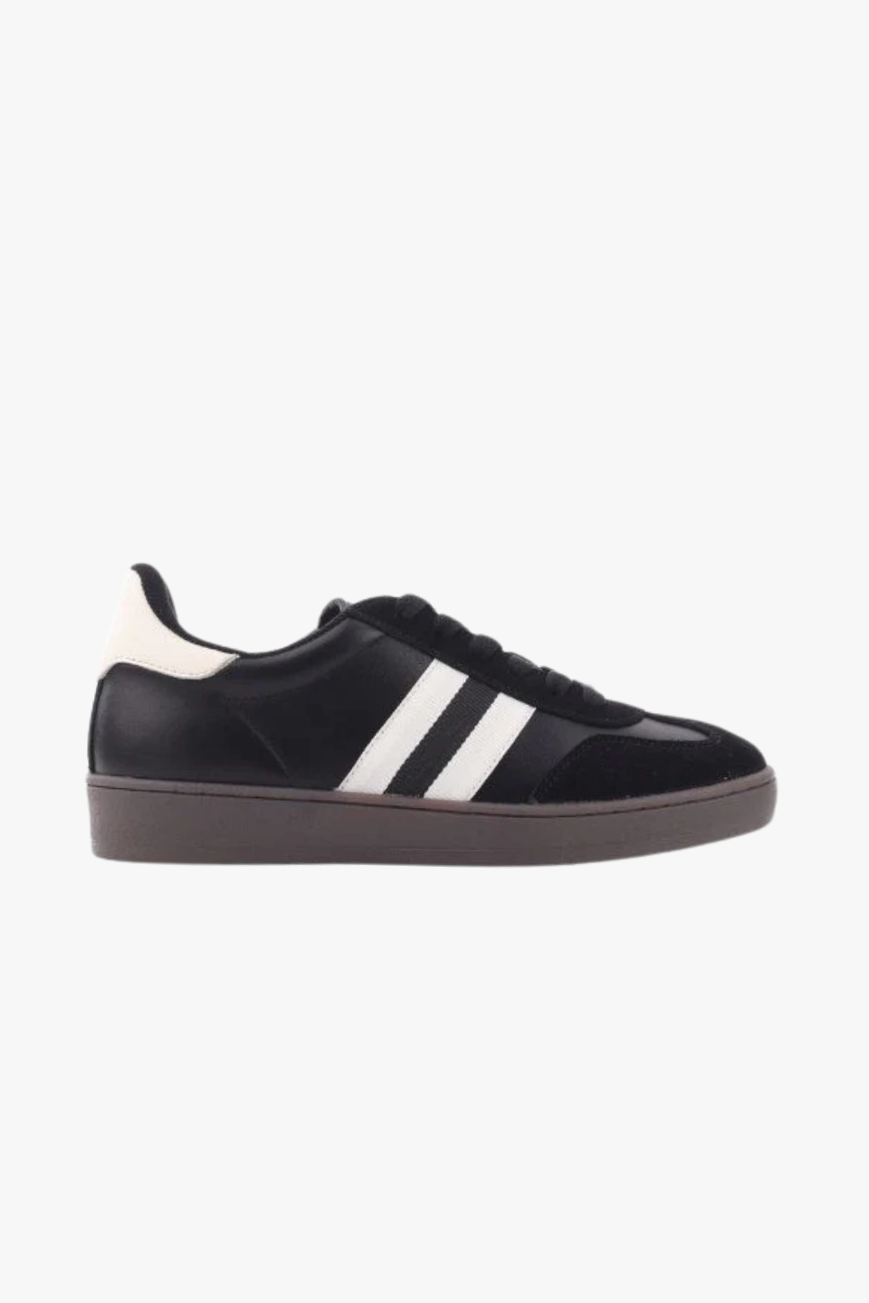 Attitude Black & White Stripe Leather Sneakers for Men - Stylish Casual Shoes for Walking, Work & Everyday Wear
