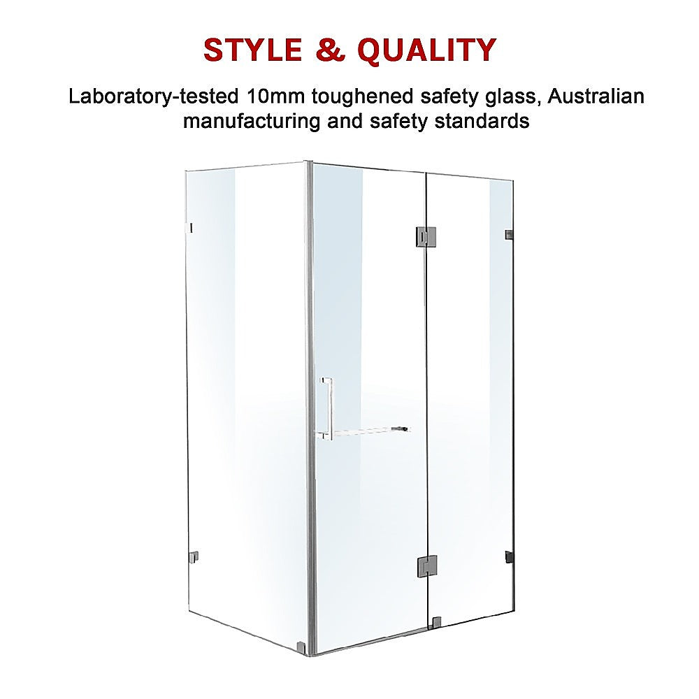10mm Frameless Glass Shower Screen 1200 x 700mm by Della Francesca - Perfect for Modern Bathroom & Spa Style Walk-in Showers