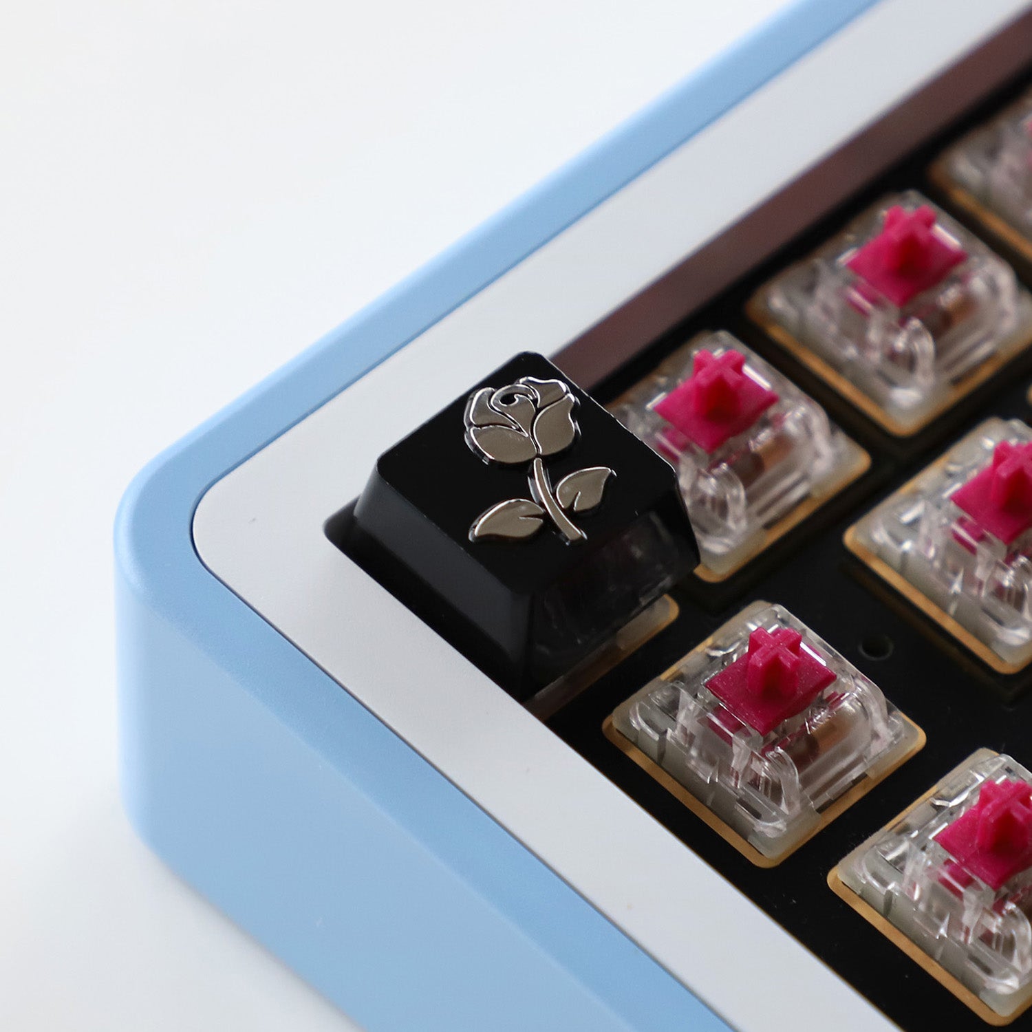Personalized Rose Metal Keycap - Zinc Alloy Custom Keycap for Mechanical Keyboard, Unique Love Letter Design - Perfect for Gaming, Typing & Gift Giving