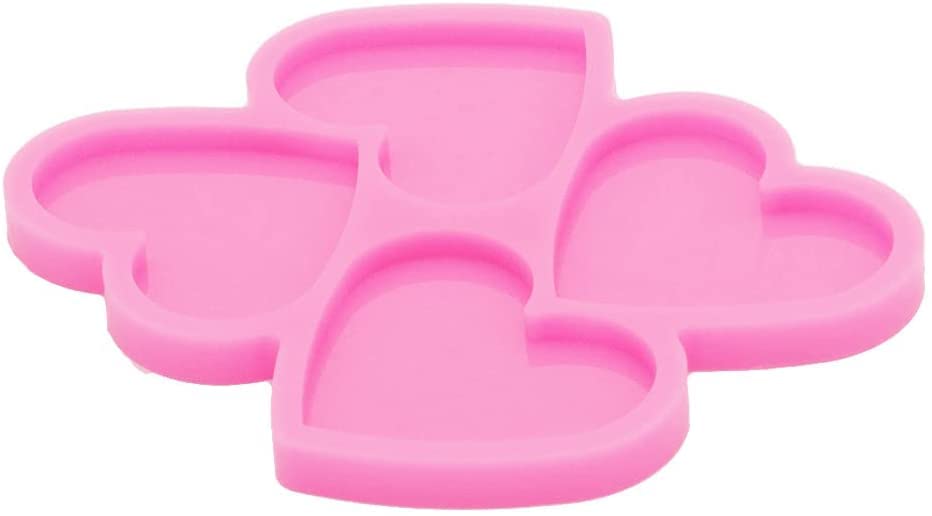 3Pcs Silicone Resin Molds Set - Star, Heart & Octagon 4-Cavity Molds (1.7 Inch) for DIY Jewelry, Badge Reels & Epoxy Casting | Perfect for Keychains, Pendants & Craft Projects
