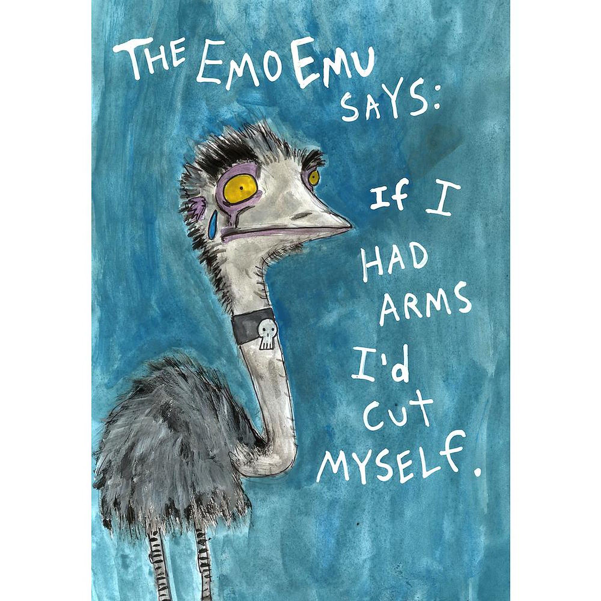 Emo Emu Ceramic Coffee Mug 11 oz (325 ml) - Funny & Unique Gift for Emo Fans, Coffee Lovers - Perfect for Home, Office & Gifts