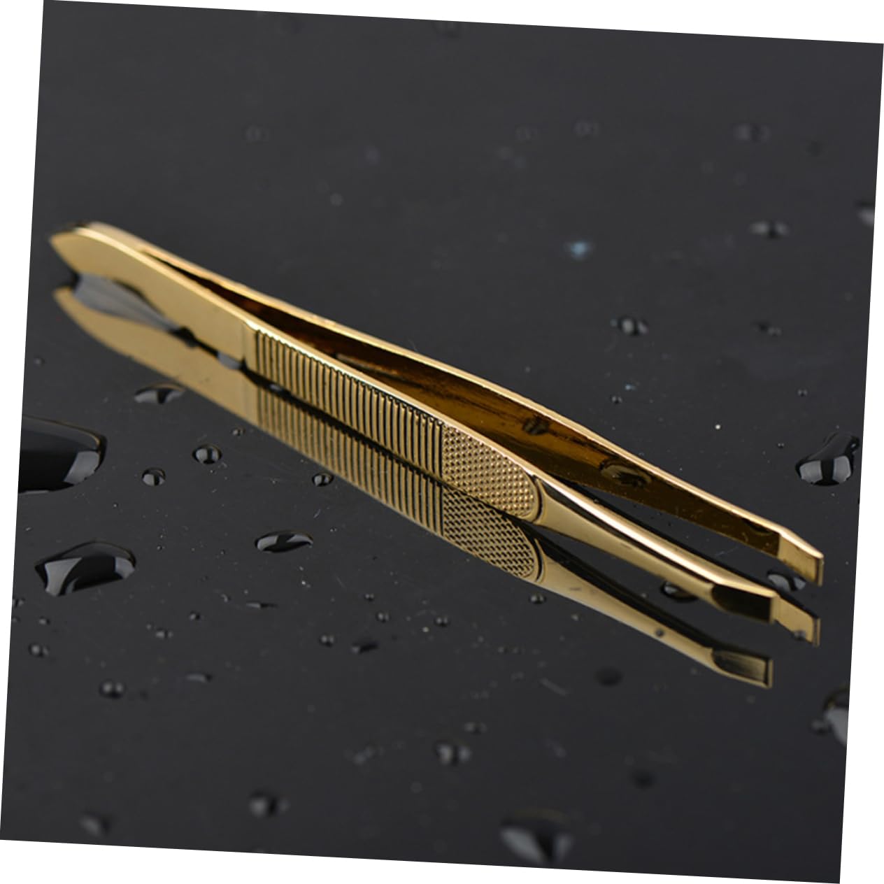 Premium Gold-Plated Stainless Steel Eyebrow Tweezers with Comb - Professional Lash Extension & Double Eyelid Adhesive Tool - Perfect for Salon, Home Grooming & Travel Makeup Kit