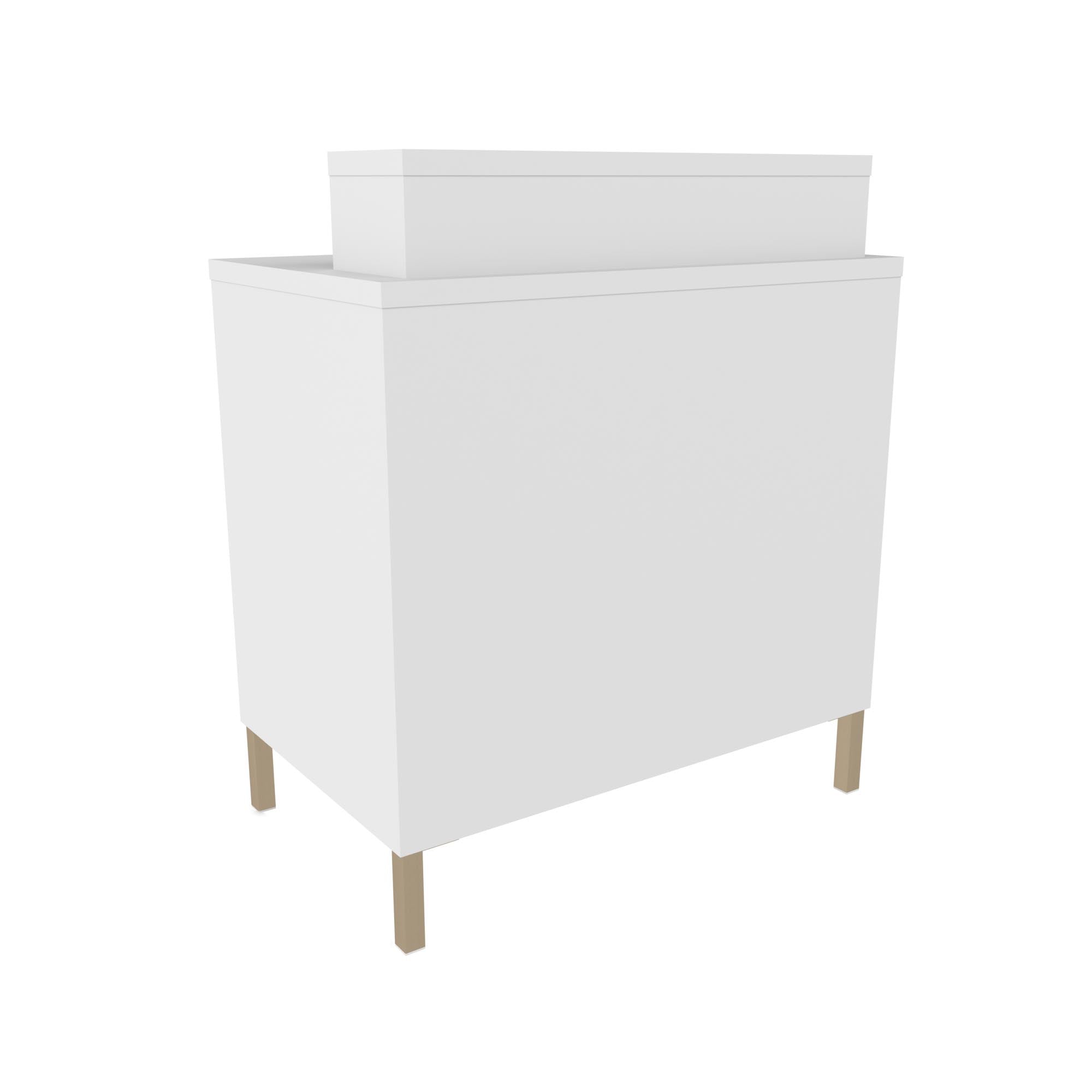 Modern Aspen Concierge Desk with Sturdy Metal Legs - Elegant Reception Desk for Hotels, Offices & Lobby Areas