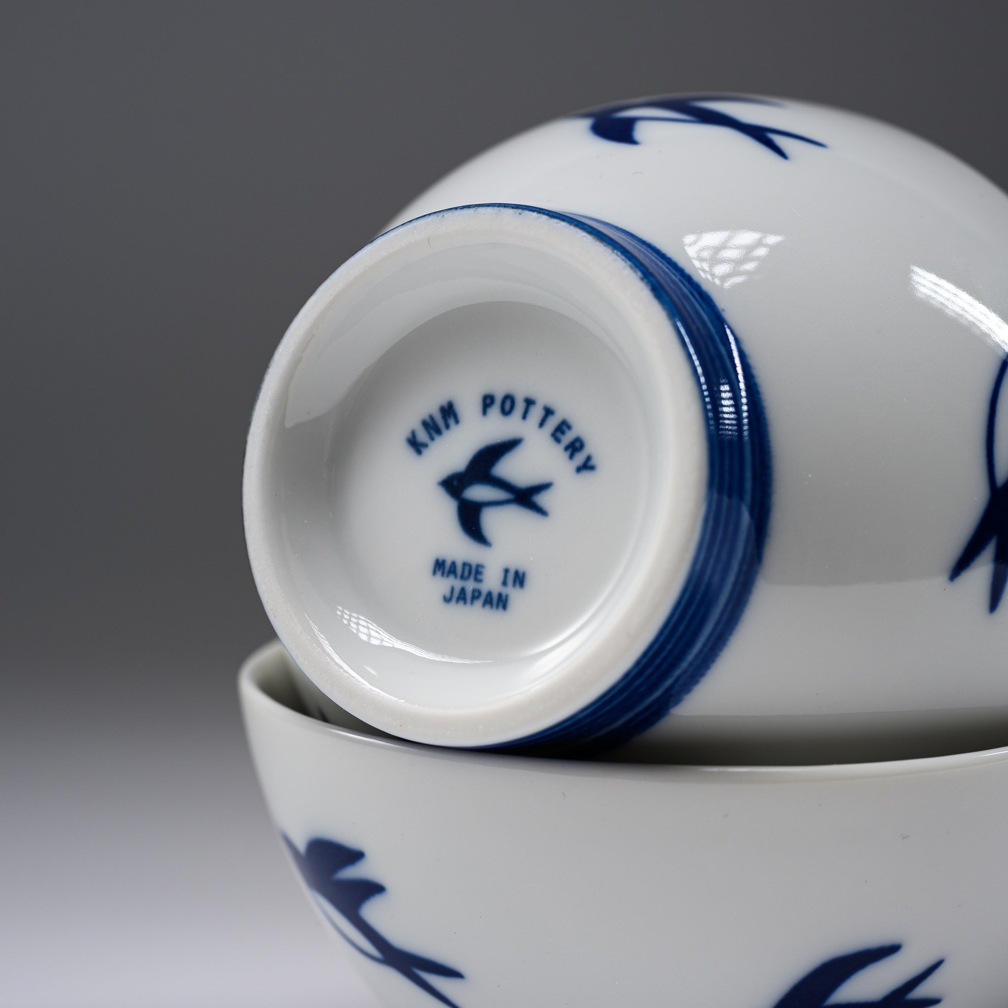 Handcrafted Mino Ware Swallow Pair Rice Bowl Set - Japanese Ceramic Tea Bowl for Sushi, Rice & Soup - Perfect for Home Dining, Gifts & Japanese Tea Ceremony