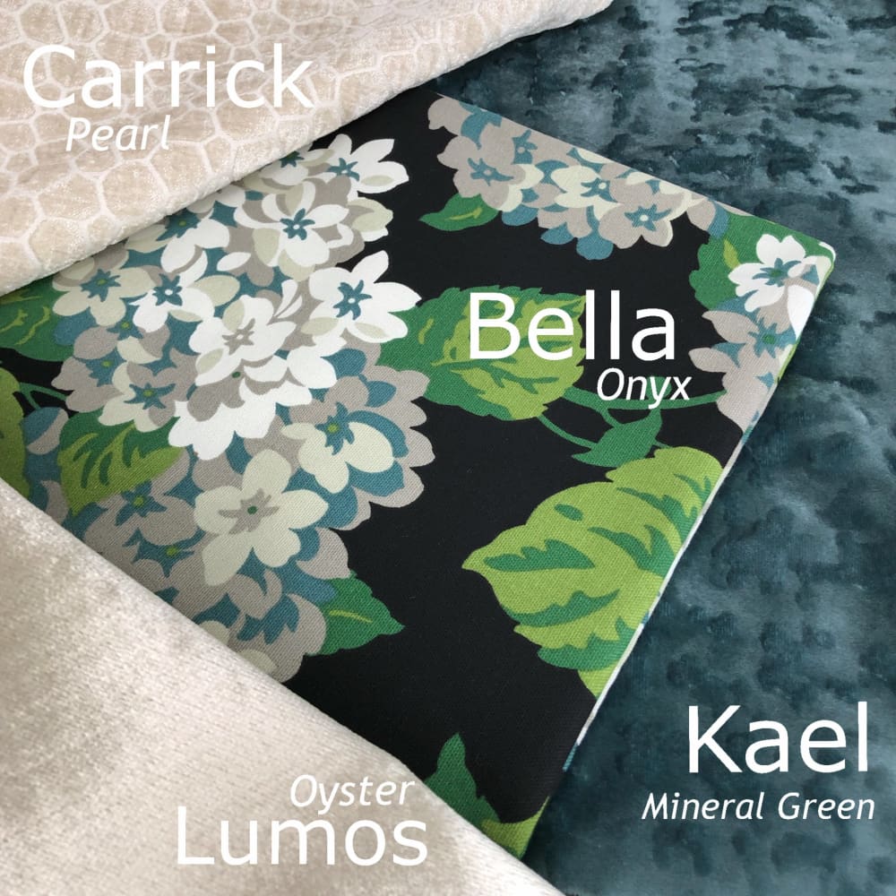 Bella Onyx Green Cream Gray Hydrangea Floral Print Pillow Cover - Decorative Throw Pillow Case for Sofa, Bedroom, Living Room & Home Decor