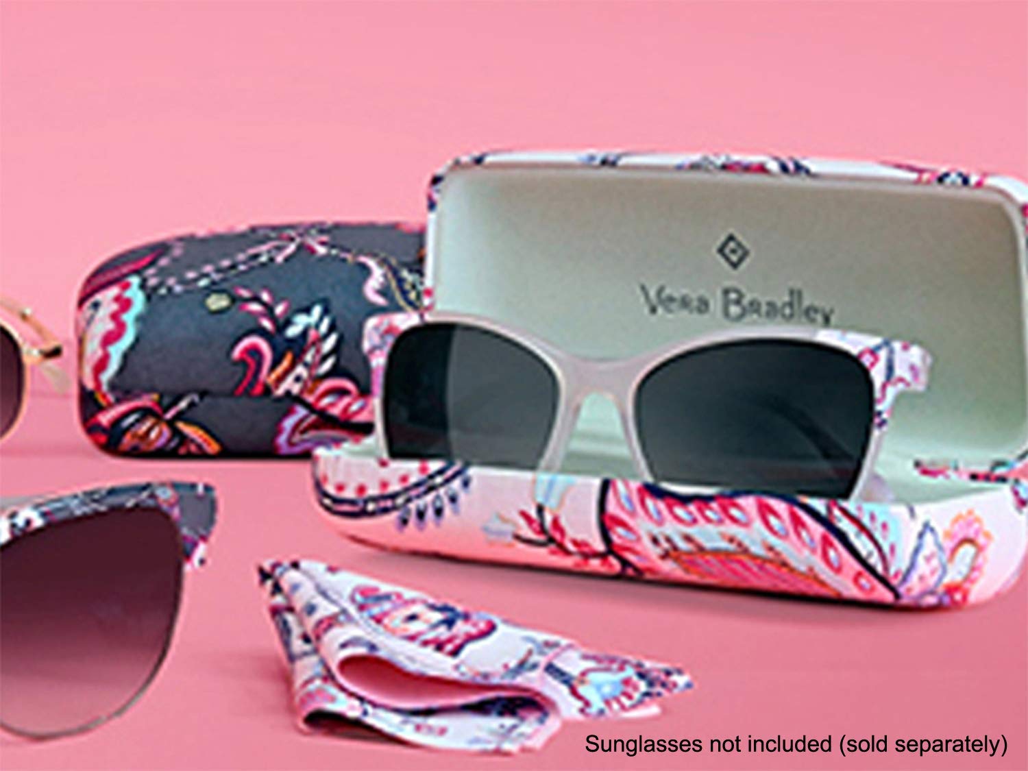 Vera Bradley Sunglasses & Eyeglasses Hard Shell Protective Case - Stylish Clamshell Design for Travel, Beach & Everyday Use