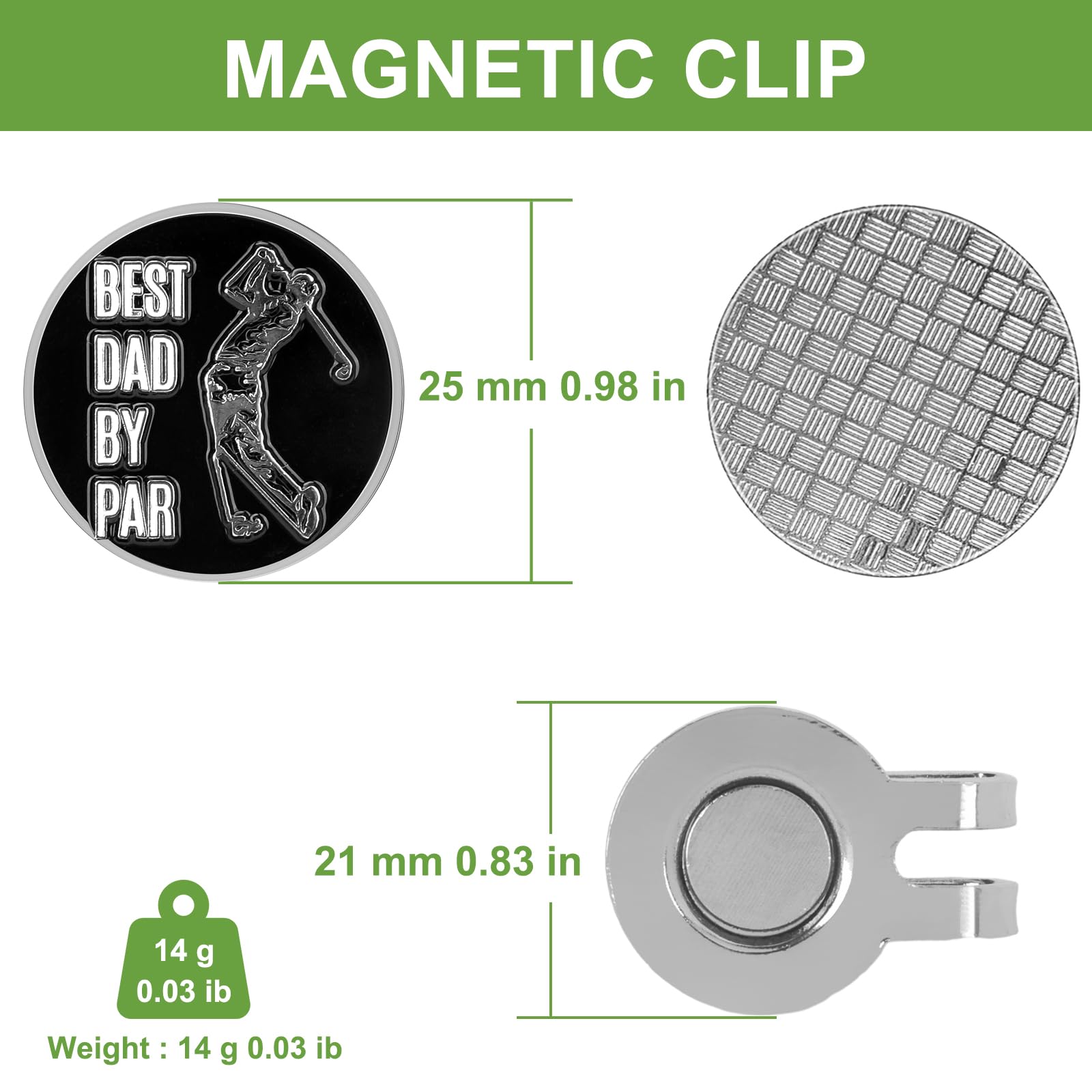Funny Magnetic Golf Ball Marker with Hat Clip - 25mm Golf Accessories for Men | Perfect Golf Gifts & On-Course Essentials