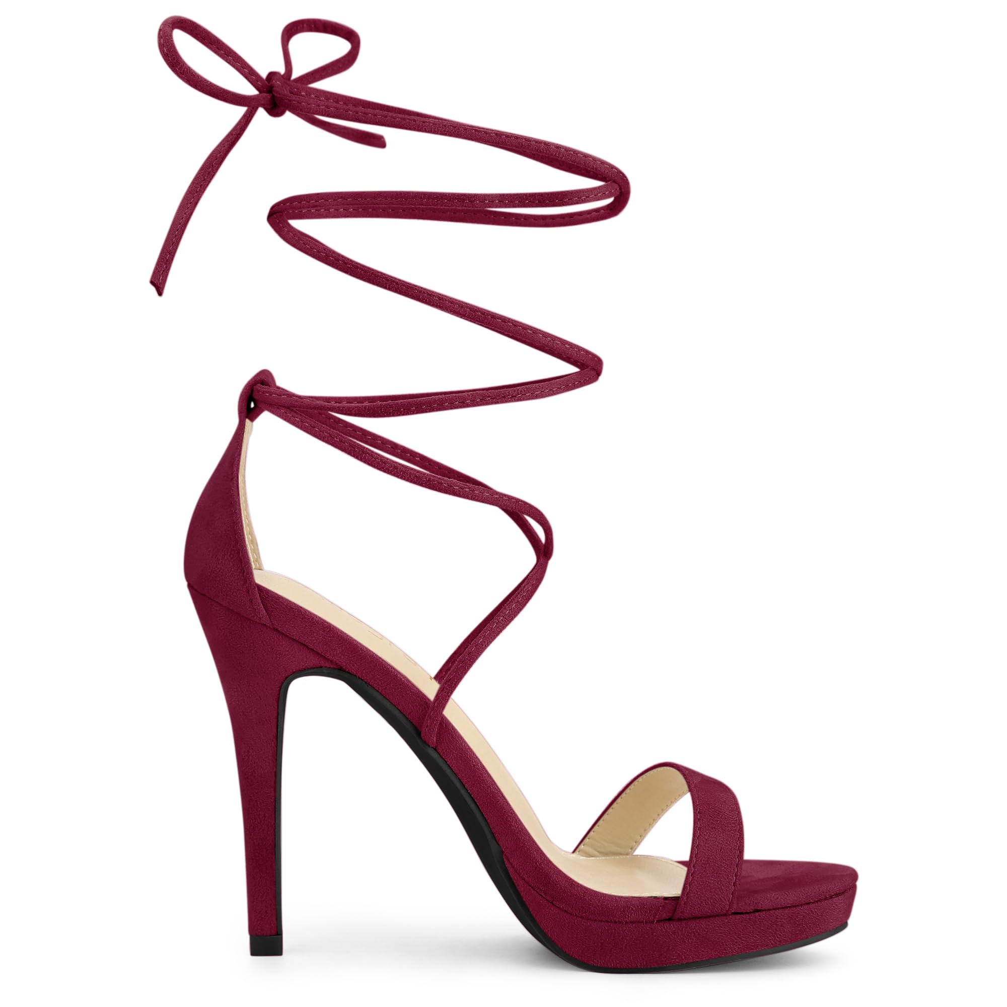 Allegra K Women's Platform Stiletto Heel Lace-Up Sandals - Sexy High Heels for Parties, Weddings & Date Nights