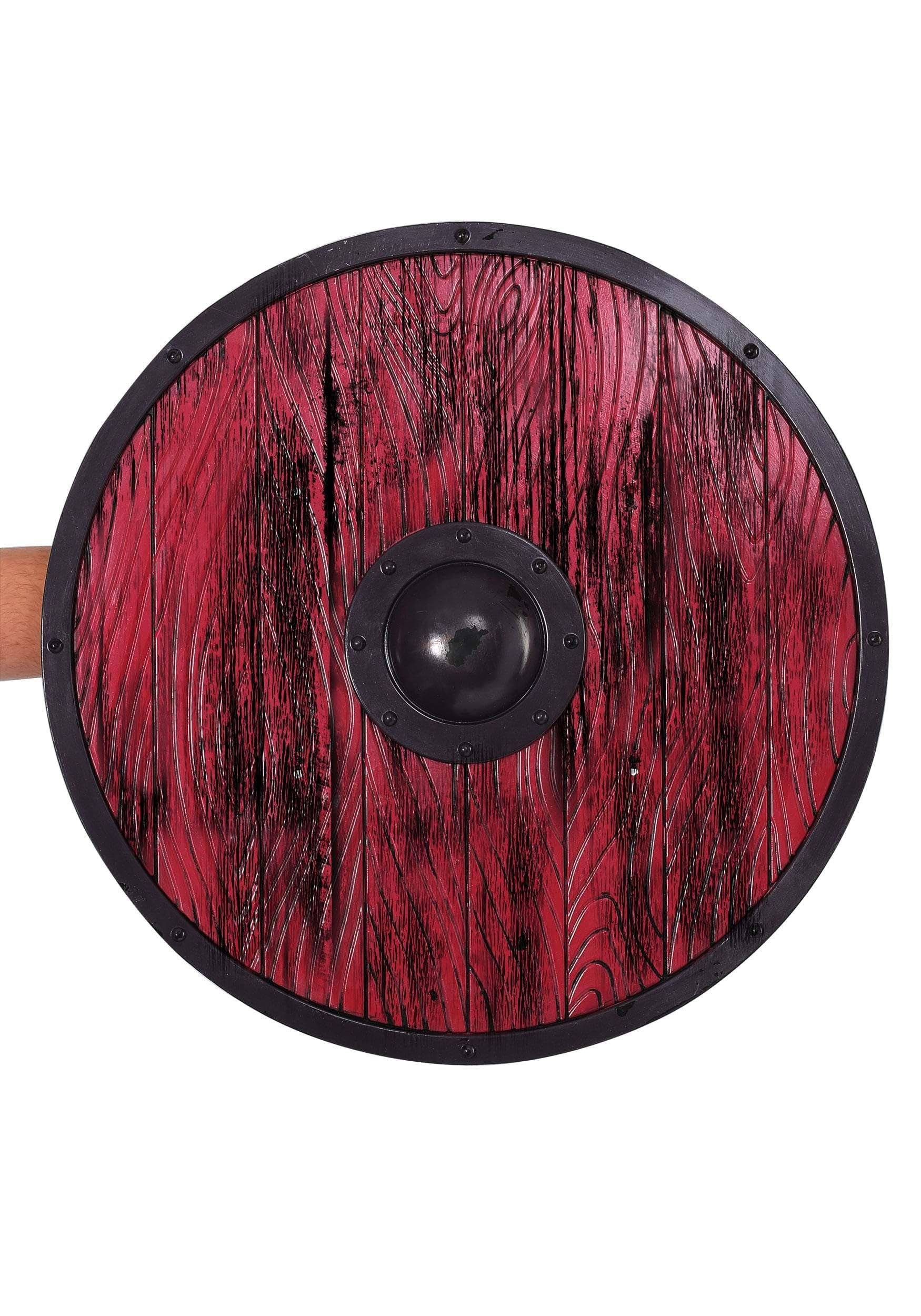 Vikings Ragnar Lothbrok Red Toy Shield - Kids Role Play Costume Accessory for Halloween, Cosplay & Medieval Themed Parties
