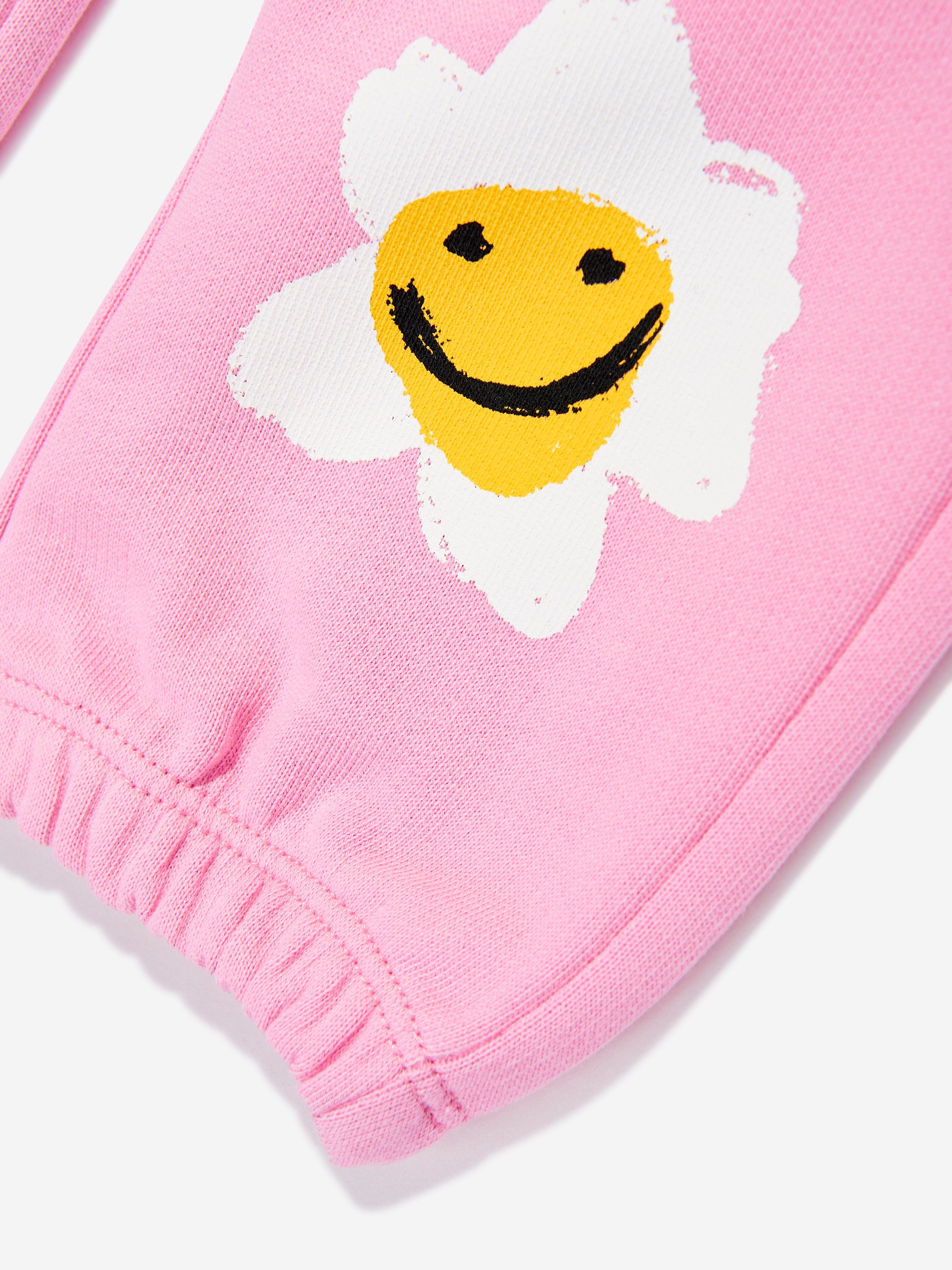 **Pink Daisy Print Baby Girls Joggers - Soft & Comfortable Toddler Pants for Playtime & Outdoor Activities**