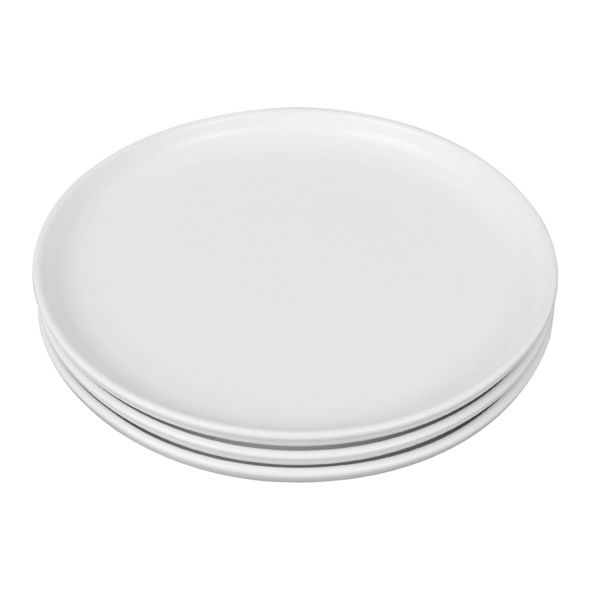 JUKFITA 8 Inch White Porcelain Dinner Plates Set of 3 - Microwave & Dishwasher Safe Round Ceramic Plates for Dessert, Salad, Ice Cream, Steak, Fruit, Pasta & Pancakes - Perfect for Dining, Entertaining & Everyday Use