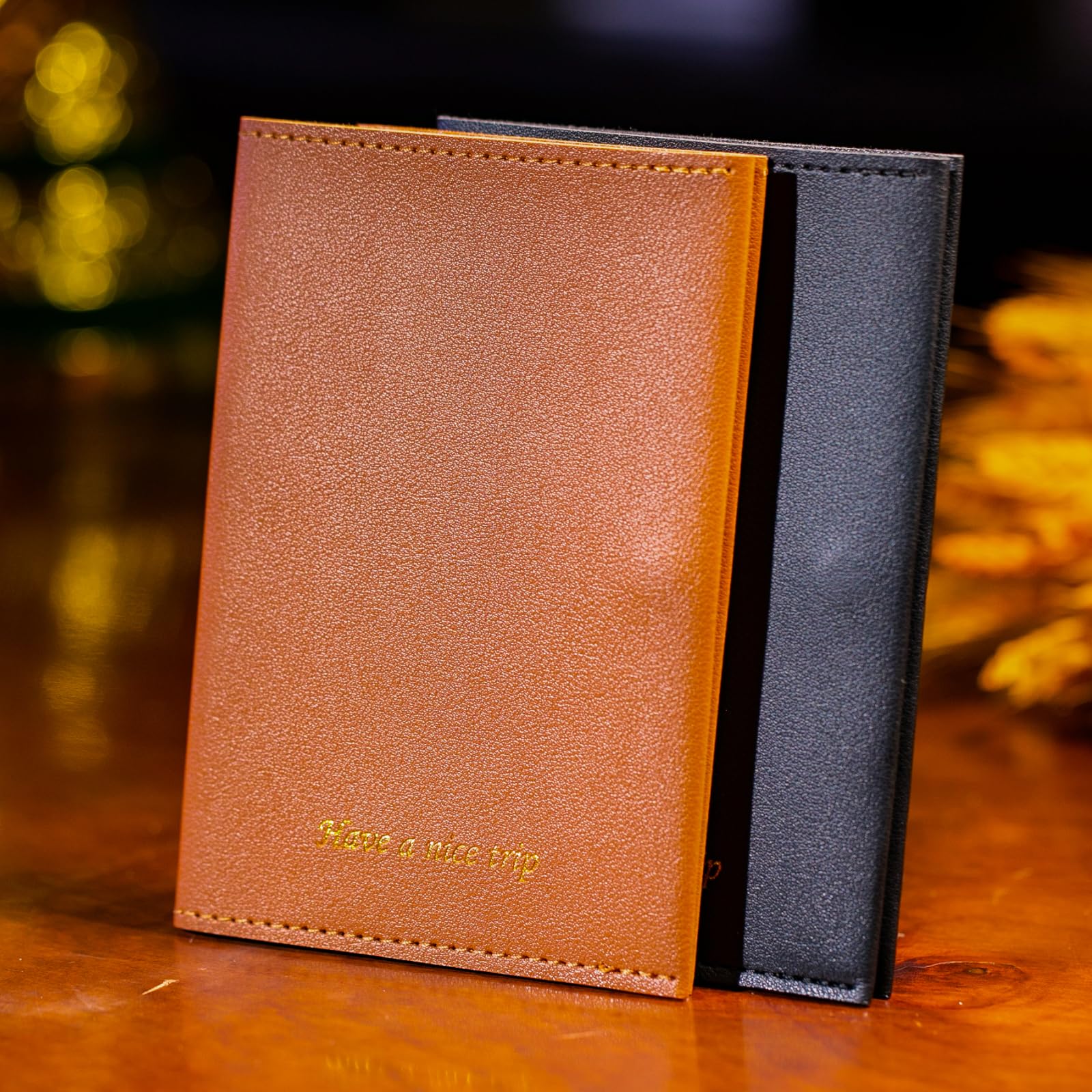 Premium RFID Blocking Passport Holder for Women & Men - Travel Wallet Cover with Multiple Card Slots - Ideal for Family Vacations & Business Trips (Brown & Black)
