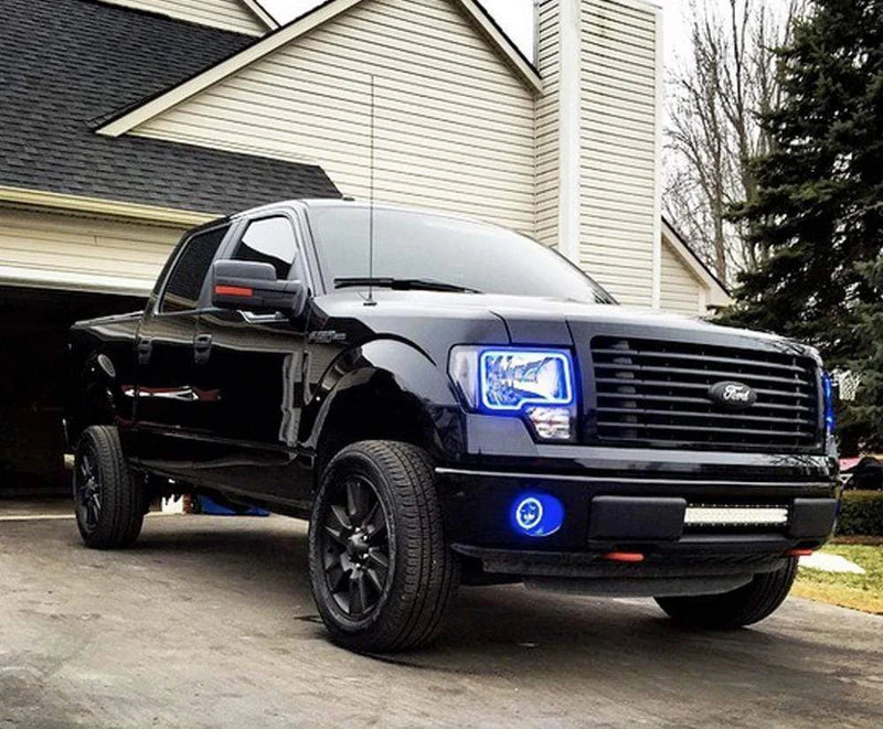 Ford F150 Multicolor LED Halo Headlight Kit (2009-2014) - Upgrade Your Truck Lighting for Off-Road & Night Driving