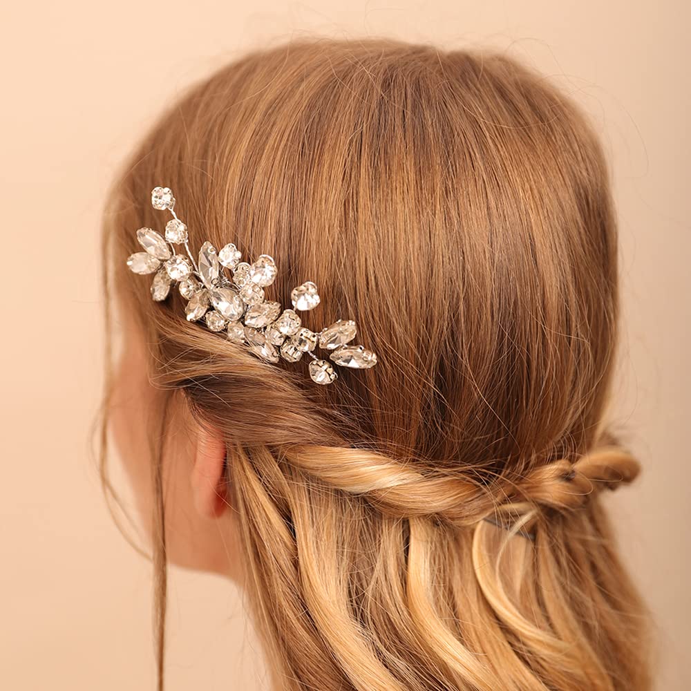 Jumwrit Rhinestone Wedding Hair Comb for Brides - Handmade Rose Gold Bridal Headpiece Hair Accessories for Women & Girls | Perfect for Weddings, Prom, and Special Occasions