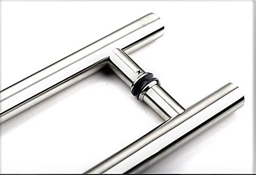 24 Inch Brushed Stainless Steel Pull Push Door Handles - Modern Interior & Exterior Door Hardware for Homes, Offices & Commercial Buildings