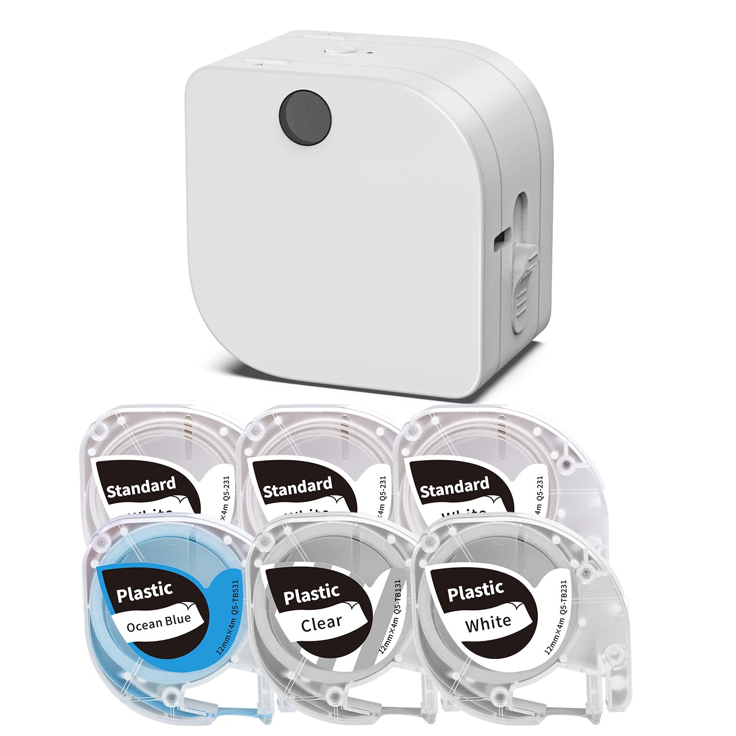Phomemo P12 Bluetooth Label Maker - Portable Label Printer for Home & Office Organization with 6 Fonts, 20 Borders & 6-Pack Refills | Perfect for Pantry, Storage, School & Craft Labeling