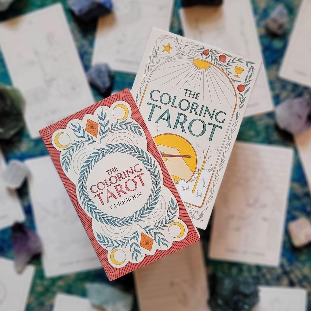 The Coloring Tarot Deck with Guidebook - DIY Creative Coloring Kit for Meditation, Self-Discovery & Art Therapy | Perfect for Beginners, Tarot Enthusiasts & Stress Relief Activities