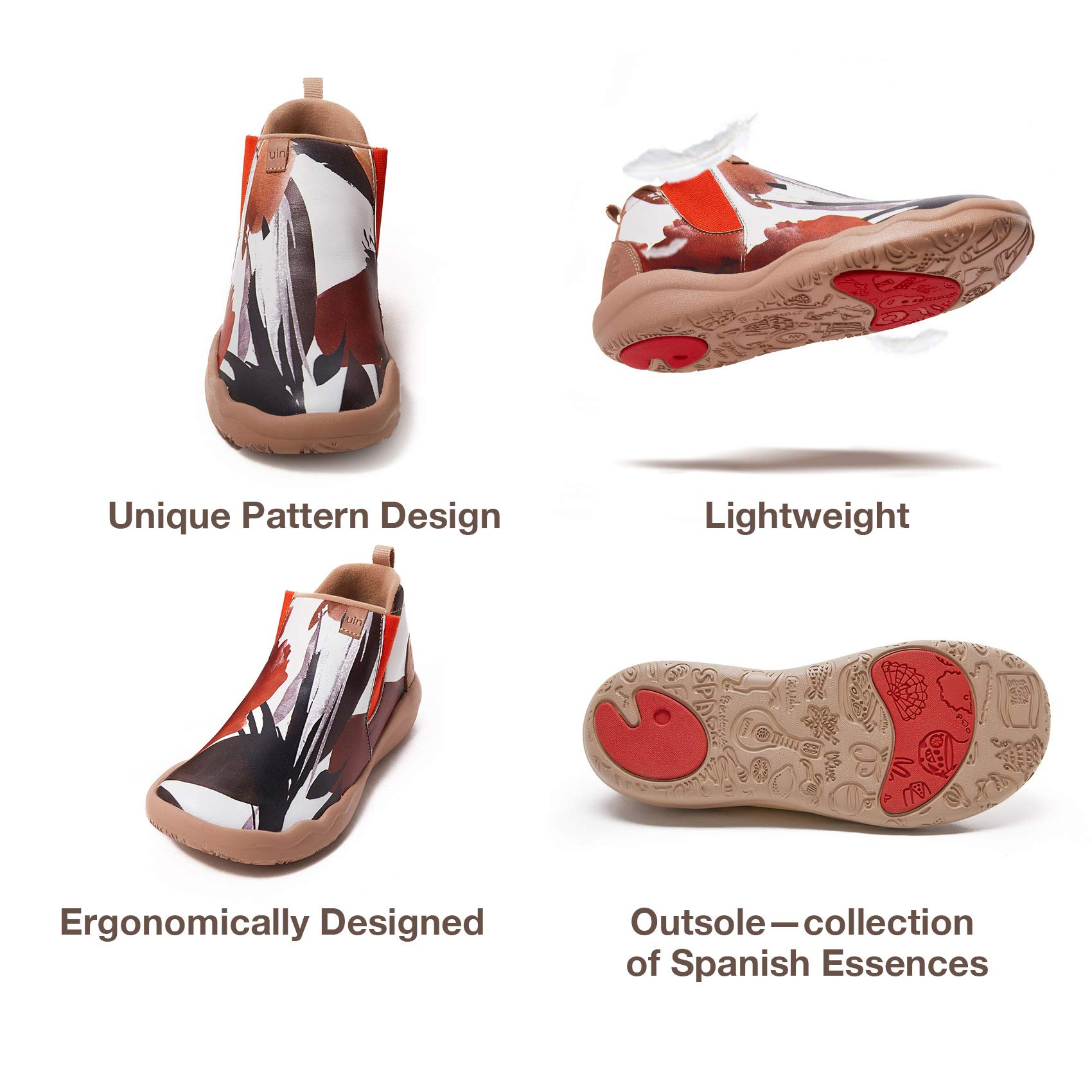 UIN Women's High Top Ankle Boots - Fashionable Casual Comfort Walking Shoes for Everyday Wear | Perfect for Work, Travel & Outdoor Activities