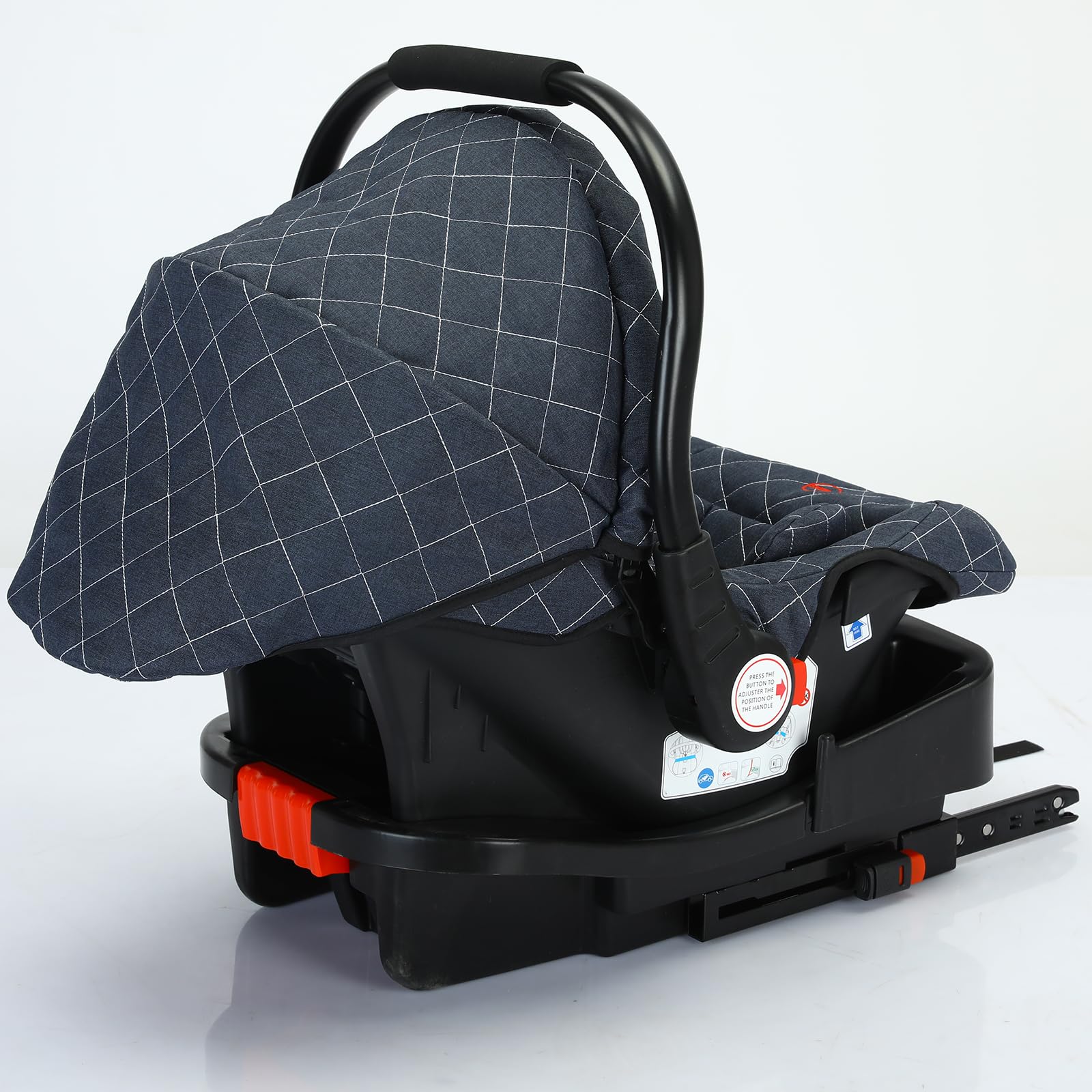 3 in 1 Convertible Baby Travel System - Reversible Stroller, Portable Pushchair & Infant Pram - Foldable Luxury High Landscape Buggy for Newborn (Blue with Base) | Perfect for Shopping, Park Outings & Air Travel