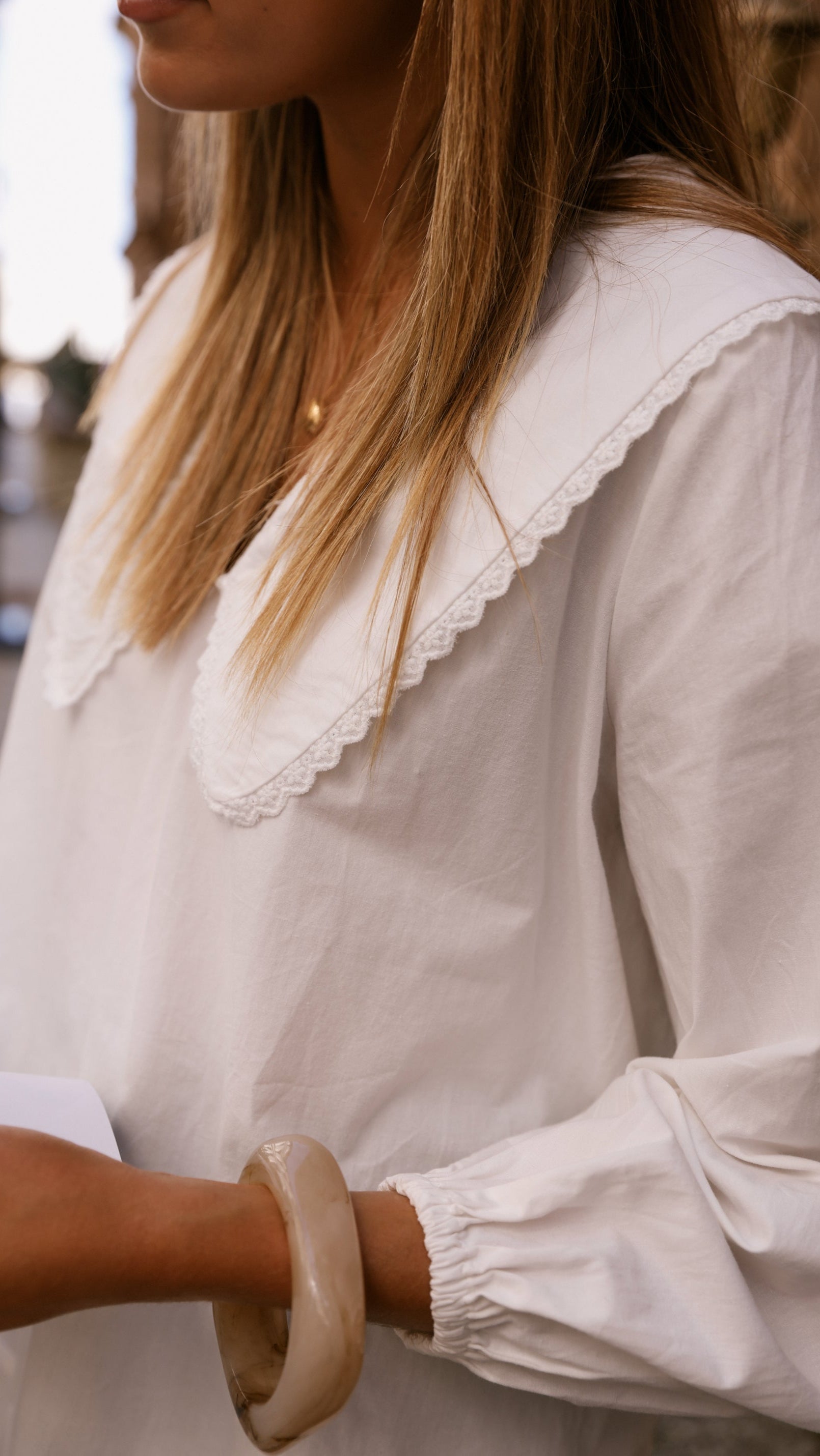 Blaire Collared Top for Women - Classic White Blouse for Office, Casual & Everyday Wear | Trendy Button-Up Shirt