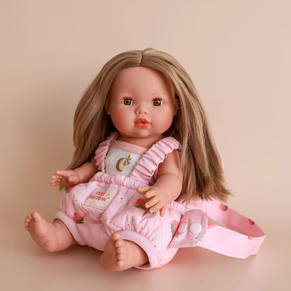 Tiny Harlow Baby Doll Dress - Strawberry Print Picnic Outfit for Girls | Perfect for Tea Parties, Photo Shoots & Special Occasions