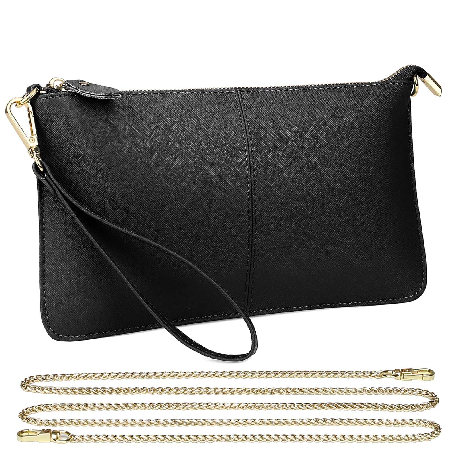 Uromee Genuine Leather Wristlet Wallet Clutch Purse for Women - Crossbody Bag with Detachable Shoulder Strap - Perfect for Parties, Travel & Everyday Use